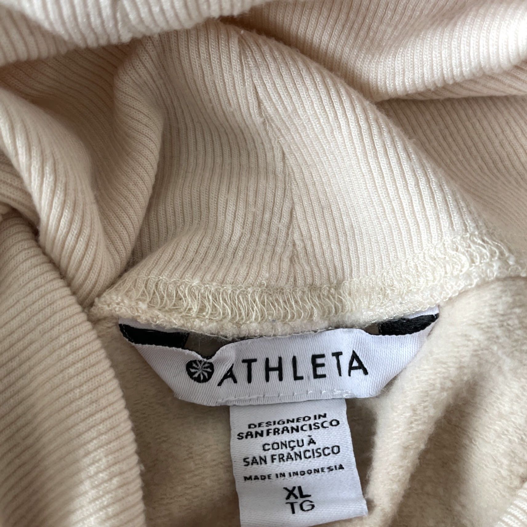 Athleta Athleta Sweatshirt Pullover Long Sleeve Turtleneck Peach Women’s XL Modal Blend Fleece Pocketed Regular Casual Activewear Size XL / US 12-14 / IT 48-50 - 3 Thumbnail