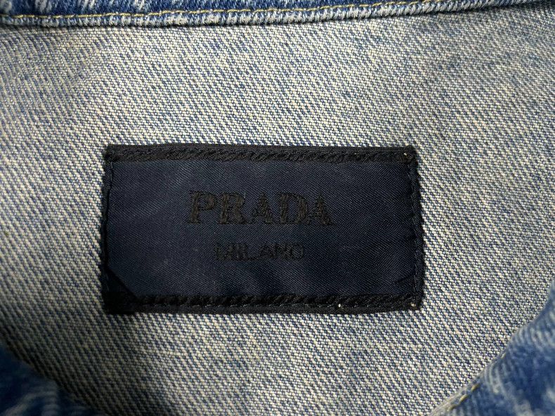 Prada Prada Metal triangle label denim short-sleeved shirt jacket Size US M / EU 48-50 / 2 - 4 Thumbnail