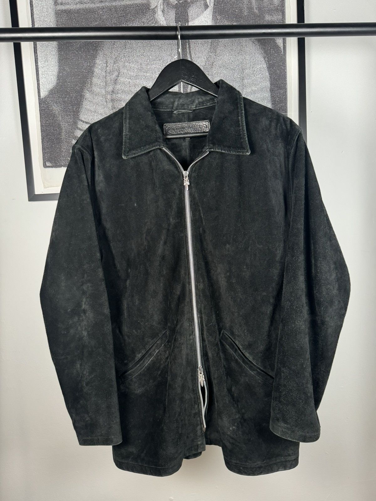 Chrome Hearts 90s GRAIL🚭 SUEDE WESTERN FLEUR JACKET .925 SILVER DOUBLE ZIP Size US L / EU 52-54 / 3 - 17 Thumbnail