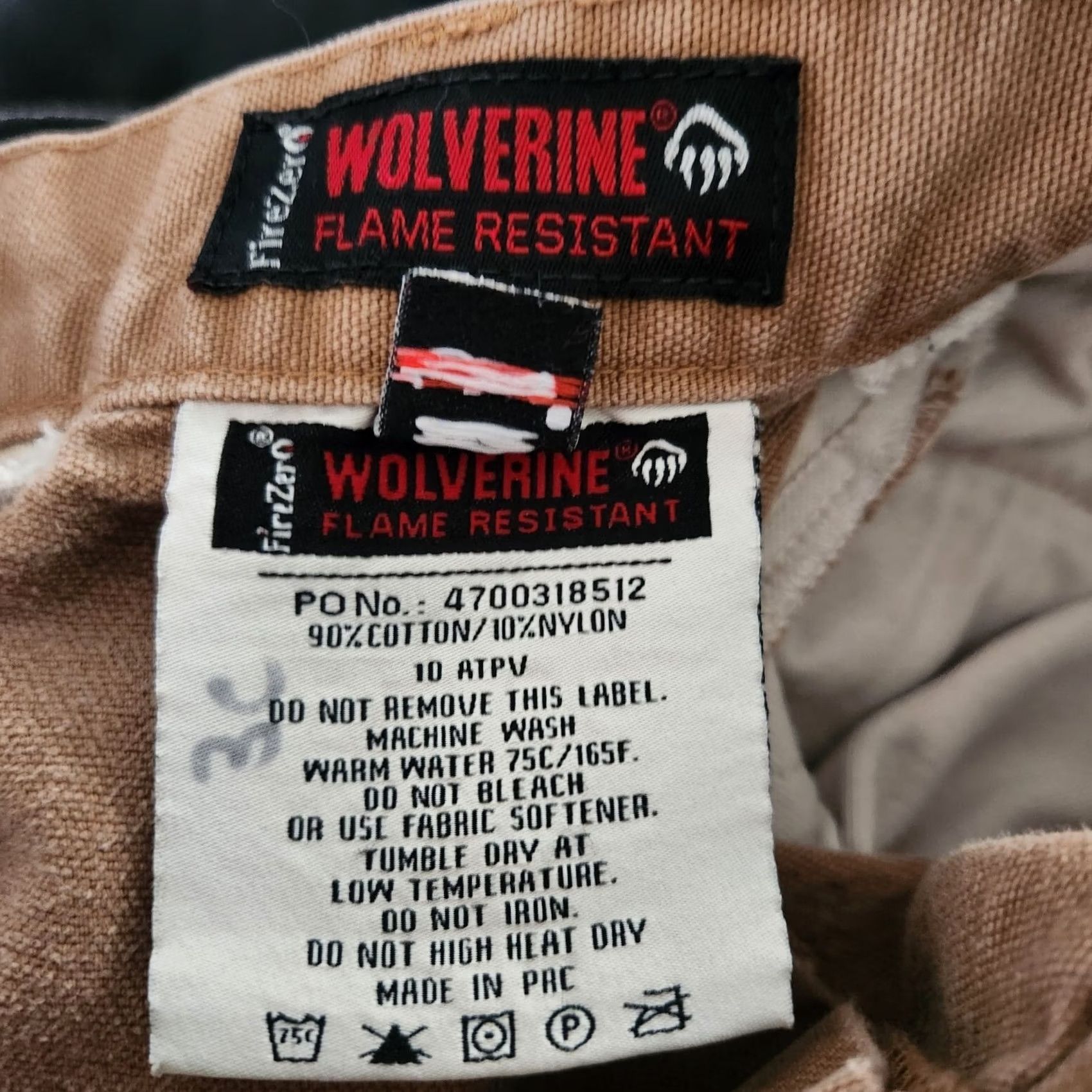 Vintage Wolverine Workwear Pants Mens 38x34 Canvas Duck Cargo Carpenter Straight 5-Pocket Olive Green Regular Distressed Workwear Pants Size US 38 / EU 54 - 7 Thumbnail