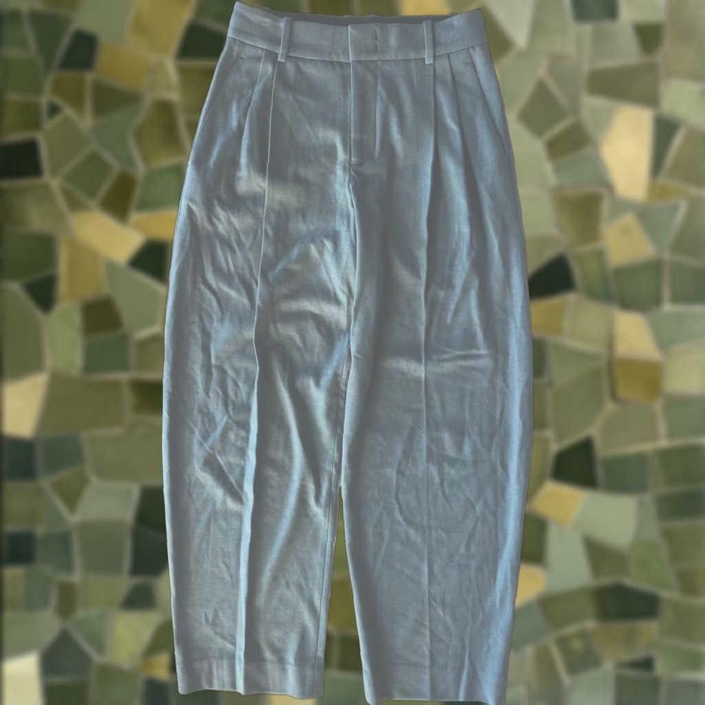 Vince VINTAGE NWT VINCE Blue Wool Pleated High Rise Waist Wide Leg Pocket Pant Size 2 Size 26" / US 2 / IT 38 - 1 Thumbnail