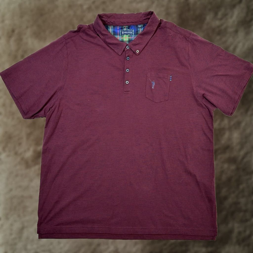 Vintage William Murray Polo Shirt 3XL Purple Blue Micro Striped Floral & Animal Golf Shirt Mens Polo Regular Size XXXL Size US XXL / EU 58 / 5 - 1 Thumbnail