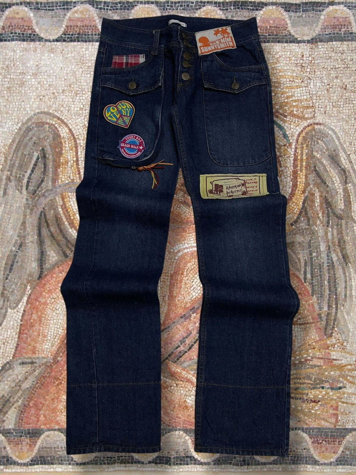 Hysteric Glamour Vintate Og 1990s Japan Designer Sunny Smith Patchwork Grunge Size US 32 / EU 48 - 1 Thumbnail