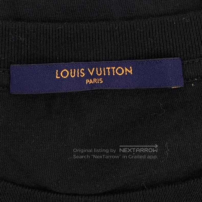 Louis Vuitton Louis Vuitton Black logo printed cotton crewneck short sle Size US M / EU 48-50 / 2 - 5 Thumbnail
