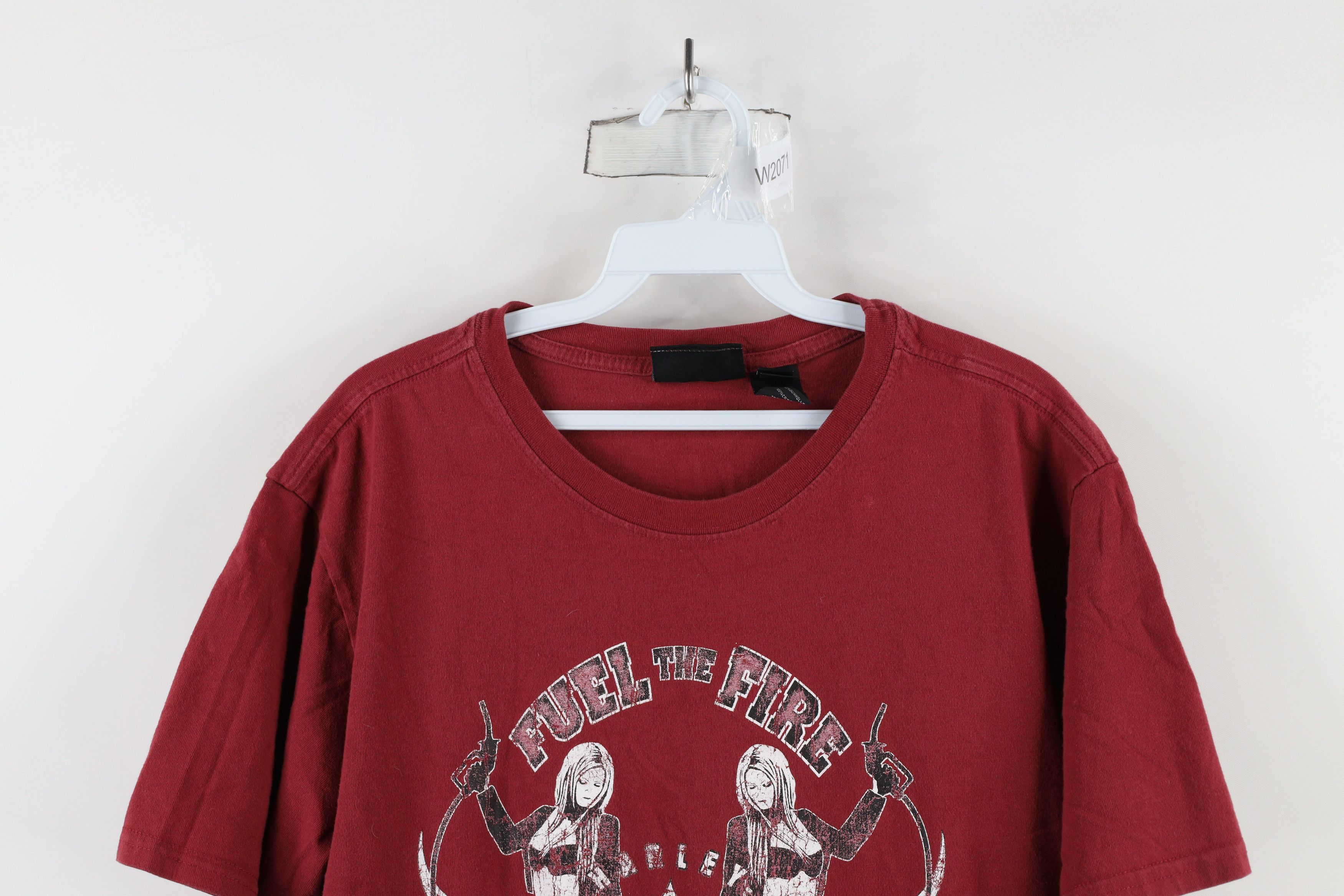 Harley Davidson × Vintage Vintage Y2K Harley Davidson Flames Pinup Girl T-Shirt Red Size US XL / EU 56 / 4 - 2 Thumbnail