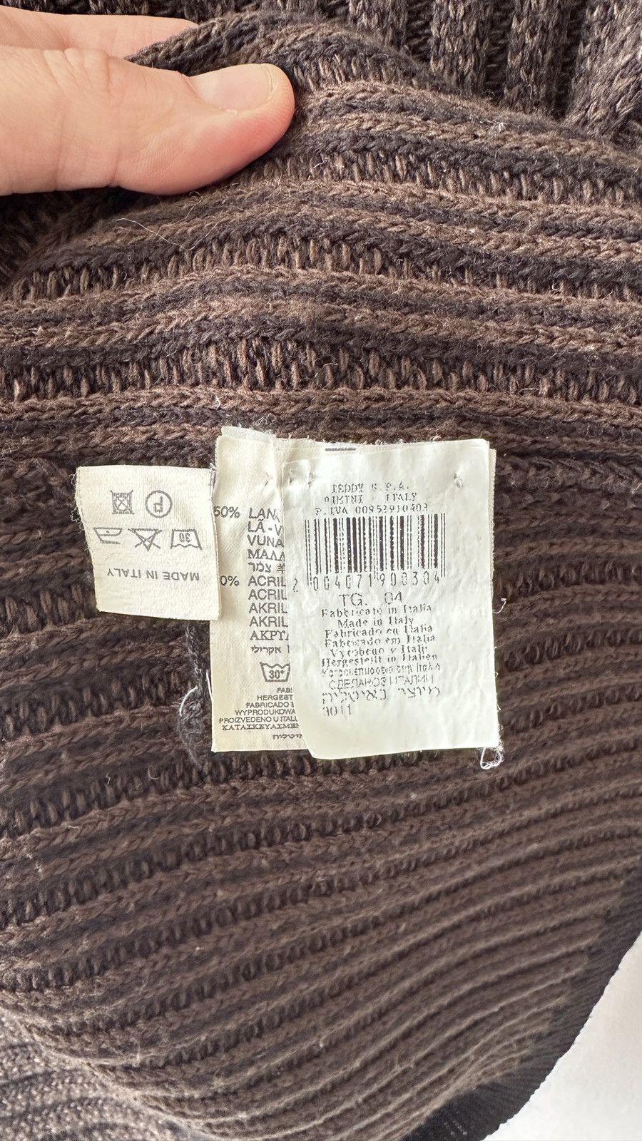 Other Vtg Italian Ribbed Knit Sweater L Brown Wool Blend Gorpcore Size US L / EU 52-54 / 3 - 6 Thumbnail