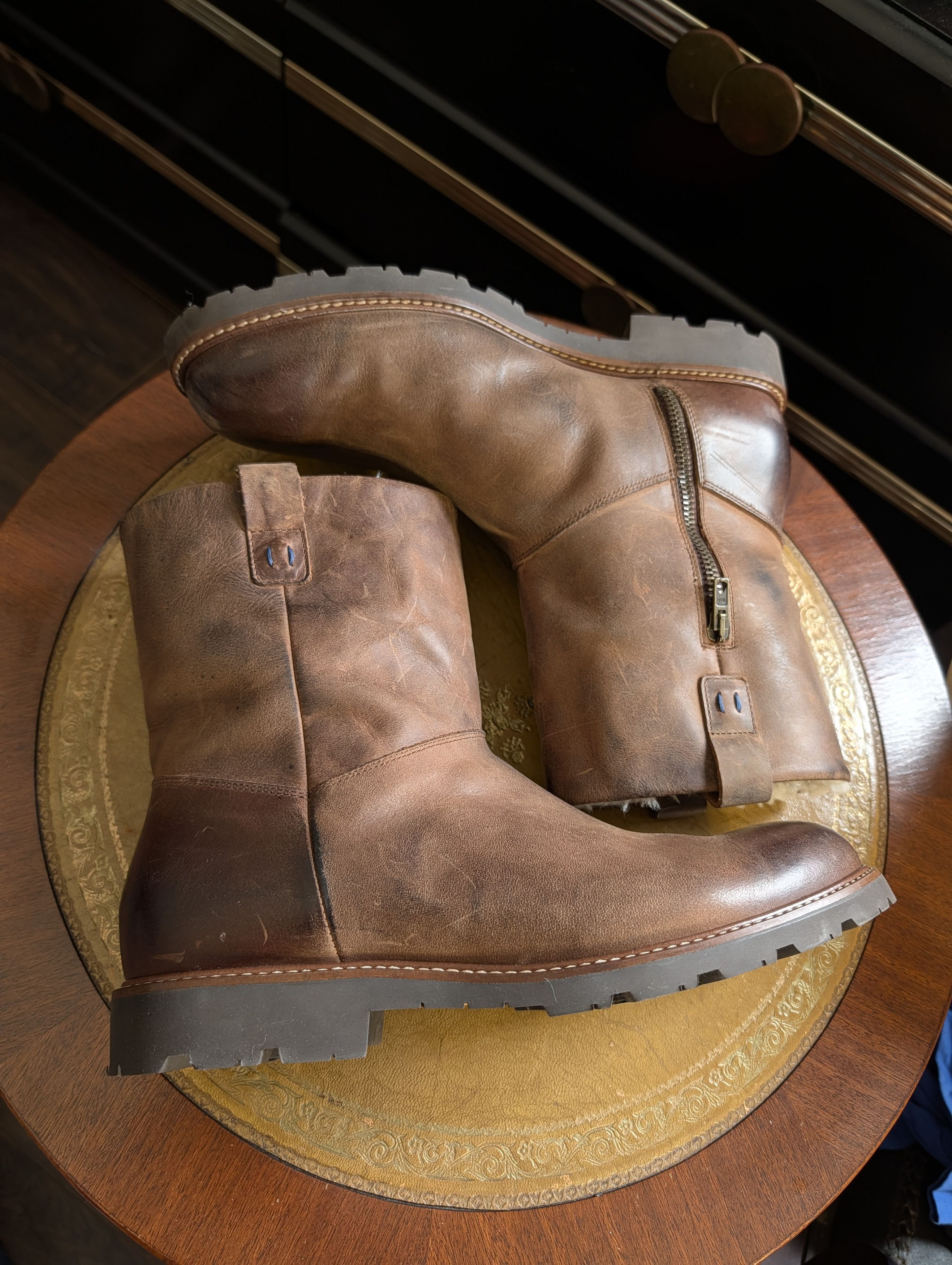 Other ROSS SNOW Leather shearling lined Italian Vibram boots Size US 9 / EU 42 - 18 Thumbnail