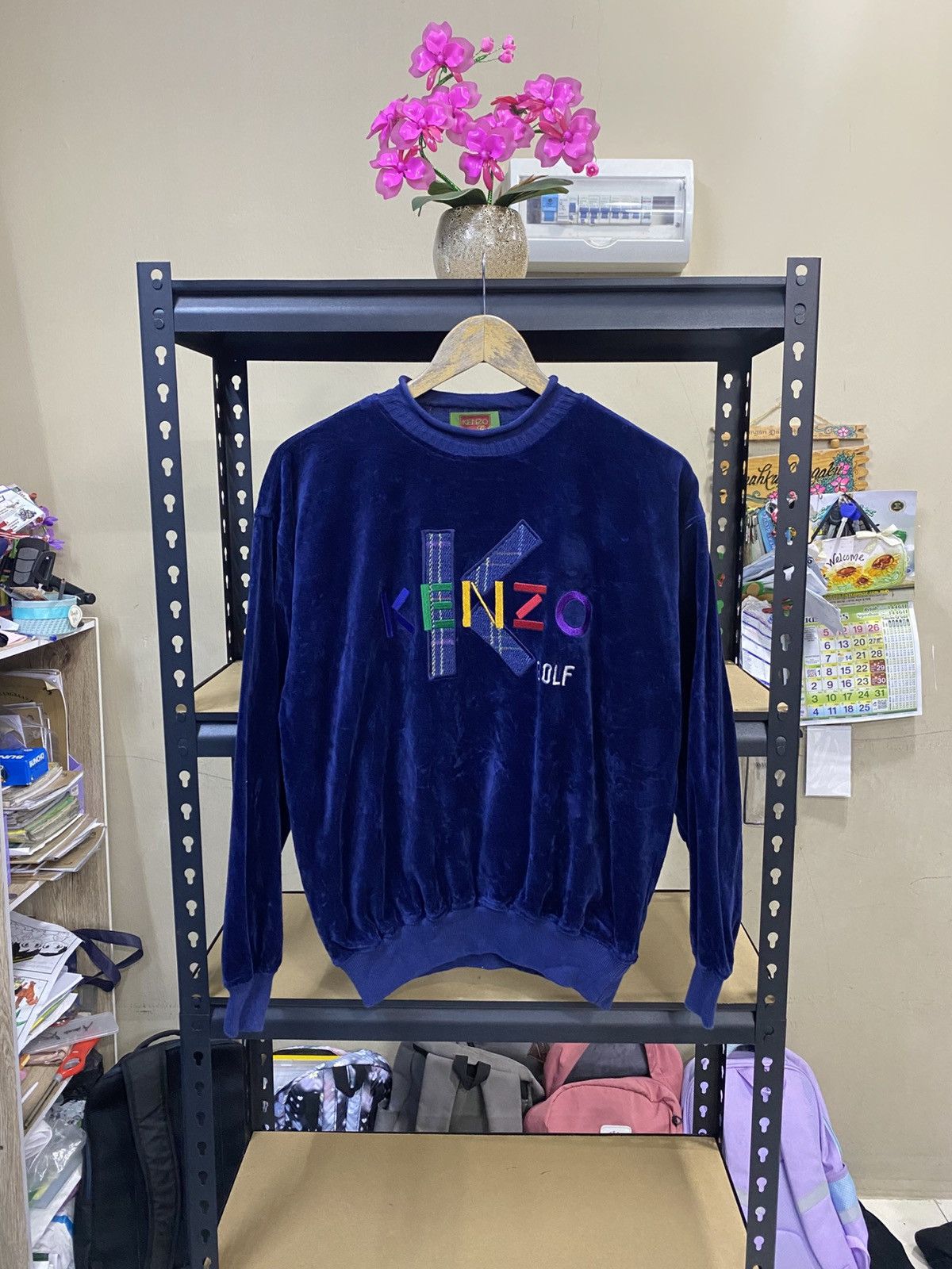 Kenzo Vintage Kenzo Velvet Sweatshirt Size US M / EU 48-50 / 2 - 2 Thumbnail