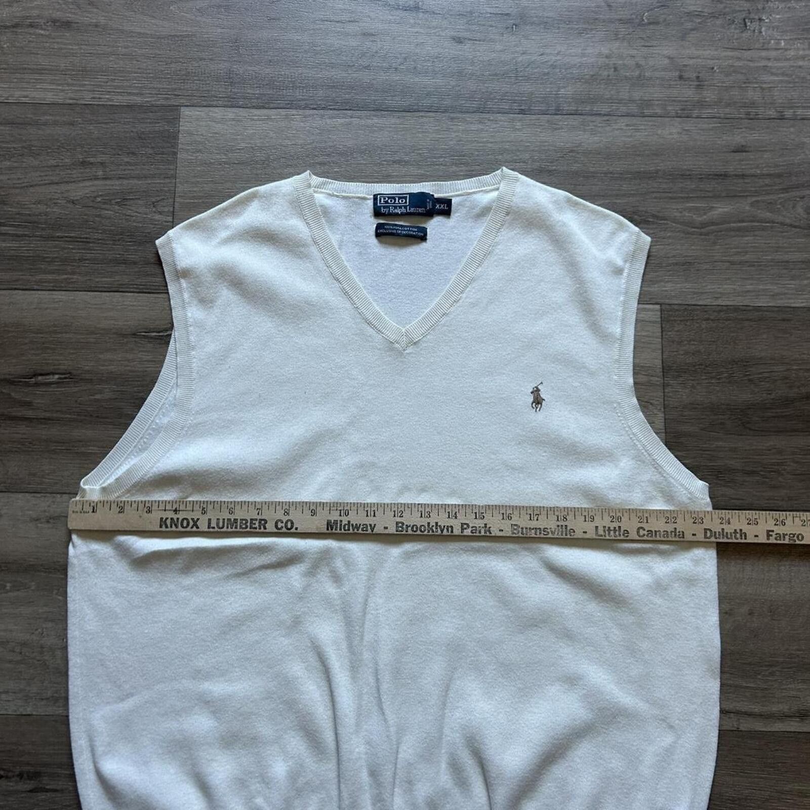 Polo Ralph Lauren Vintage 90’s Polo Ralph Lauren cream sweater vest Size XXL Size US XXL / EU 58 / 5 - 5 Thumbnail