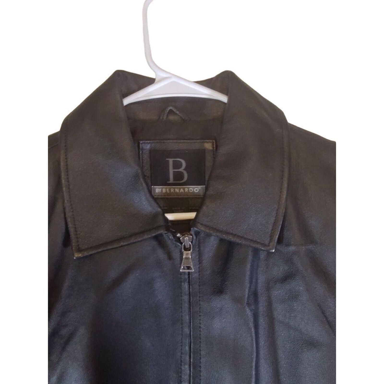 Leather B By BERNARDO Genuine Leather Jacket Womens Sz Large Black Size L / US 10 / IT 46 - 12 Thumbnail