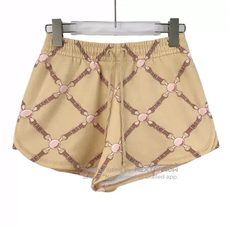 Hermes Hermes Beige chain print cotton drawstring casual shorts Size 42" / US 20 - 1 Thumbnail