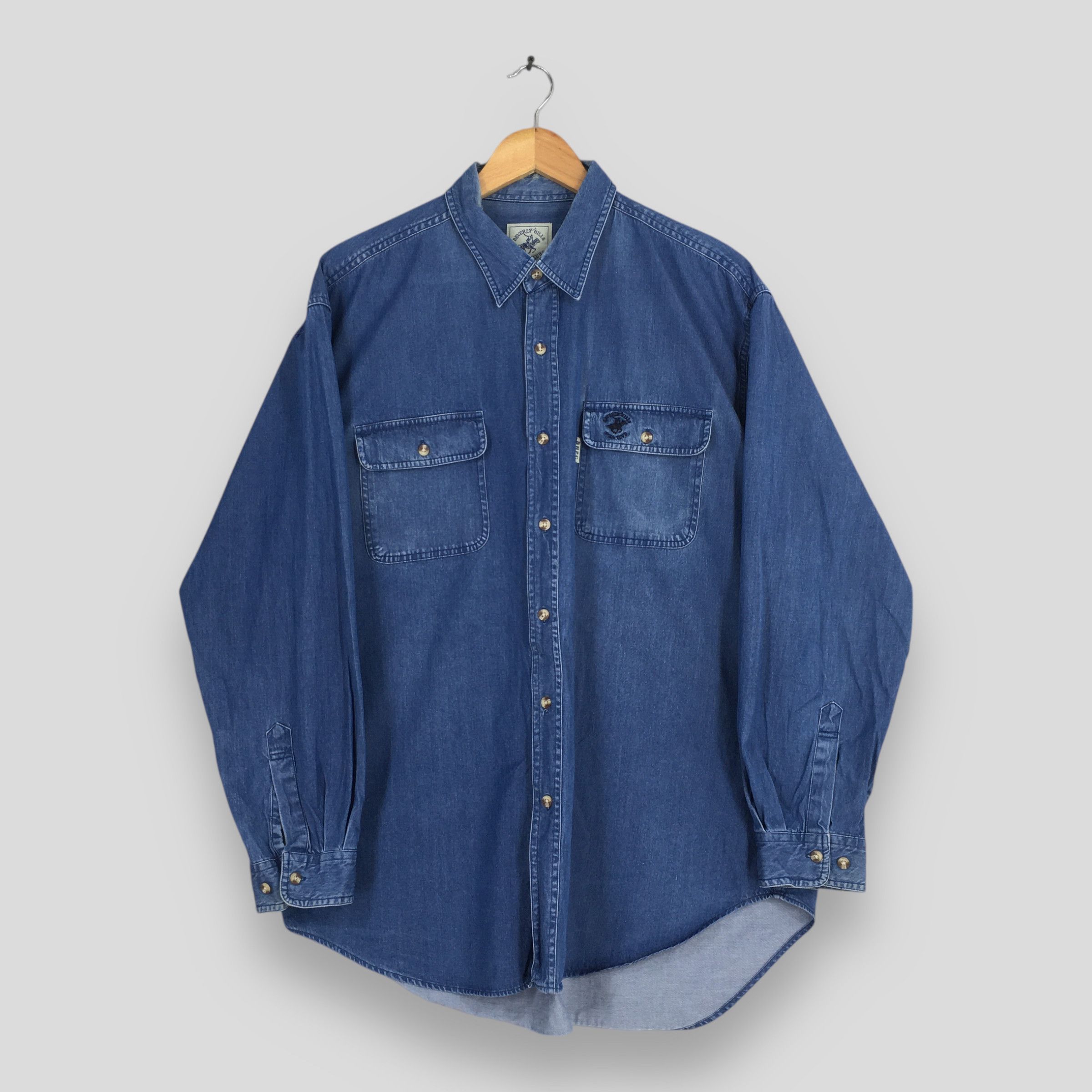 Beverly Hills Polo Club Vintage Beverly Hills Polo Club Denim Work Shirt XLarge Size US XL / EU 56 / 4 - 1 Thumbnail