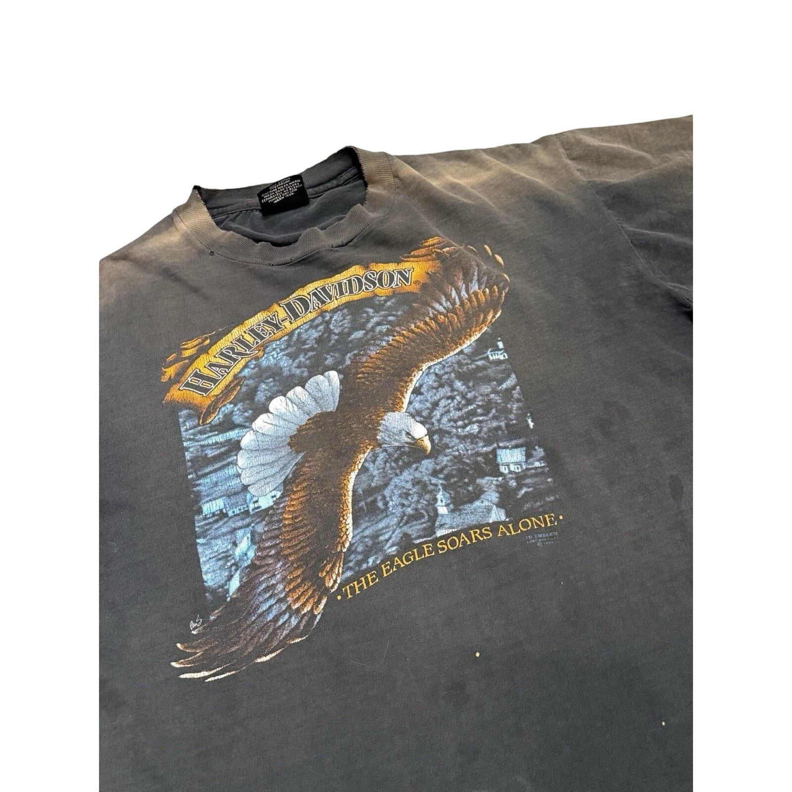 Harley Davidson Harley Davidson Eagle Soars Alone 1980s Single Stitch Size US L / EU 52-54 / 3 - 3 Thumbnail