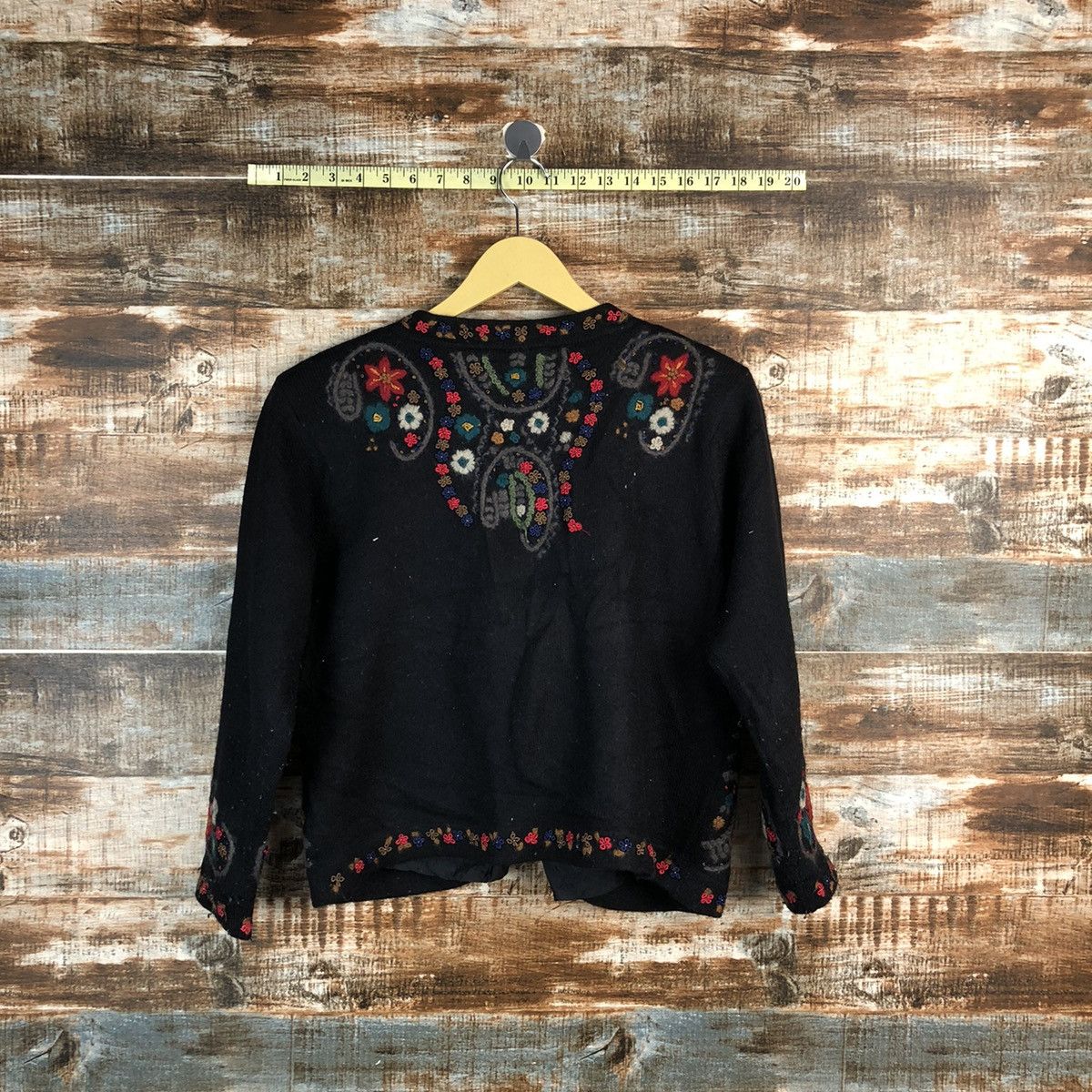 Vintage Unchipull Black Patterned knitwear Cardigans #A2326 Size S / US 4 / IT 40 - 13 Thumbnail