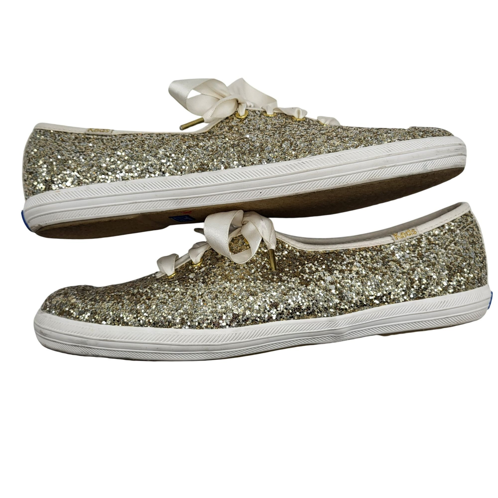 Keds Keds X Kate Spade Gold Glitter Sparkle White Sneakers Satin Size US 8 / IT 38 - 8 Thumbnail