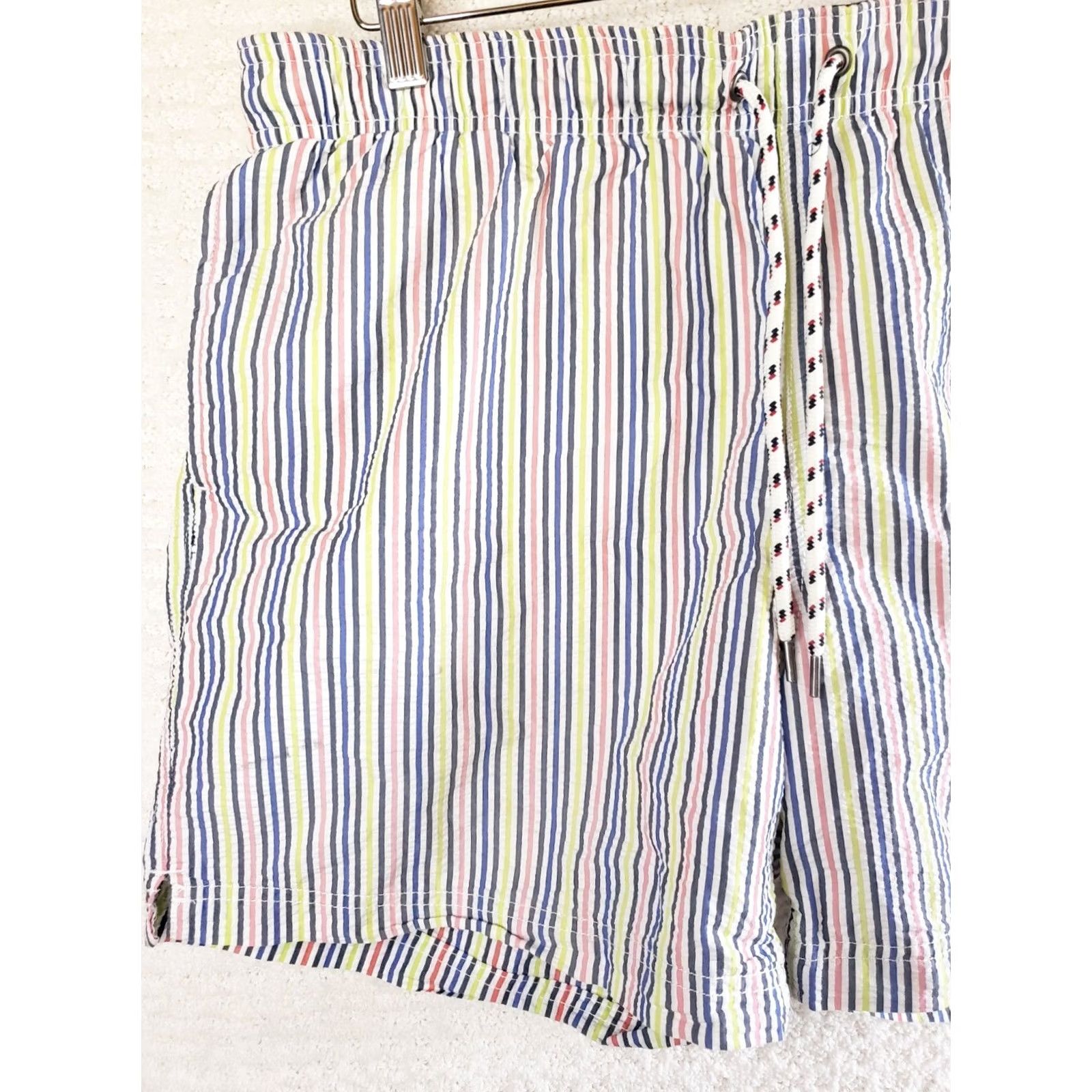 Lands' End Lands' End Men's Swim Trunks Board Shorts Blue Striped Lined L 36-38 Multicolor Beach Classic Mens Size US 33 - 2 Thumbnail