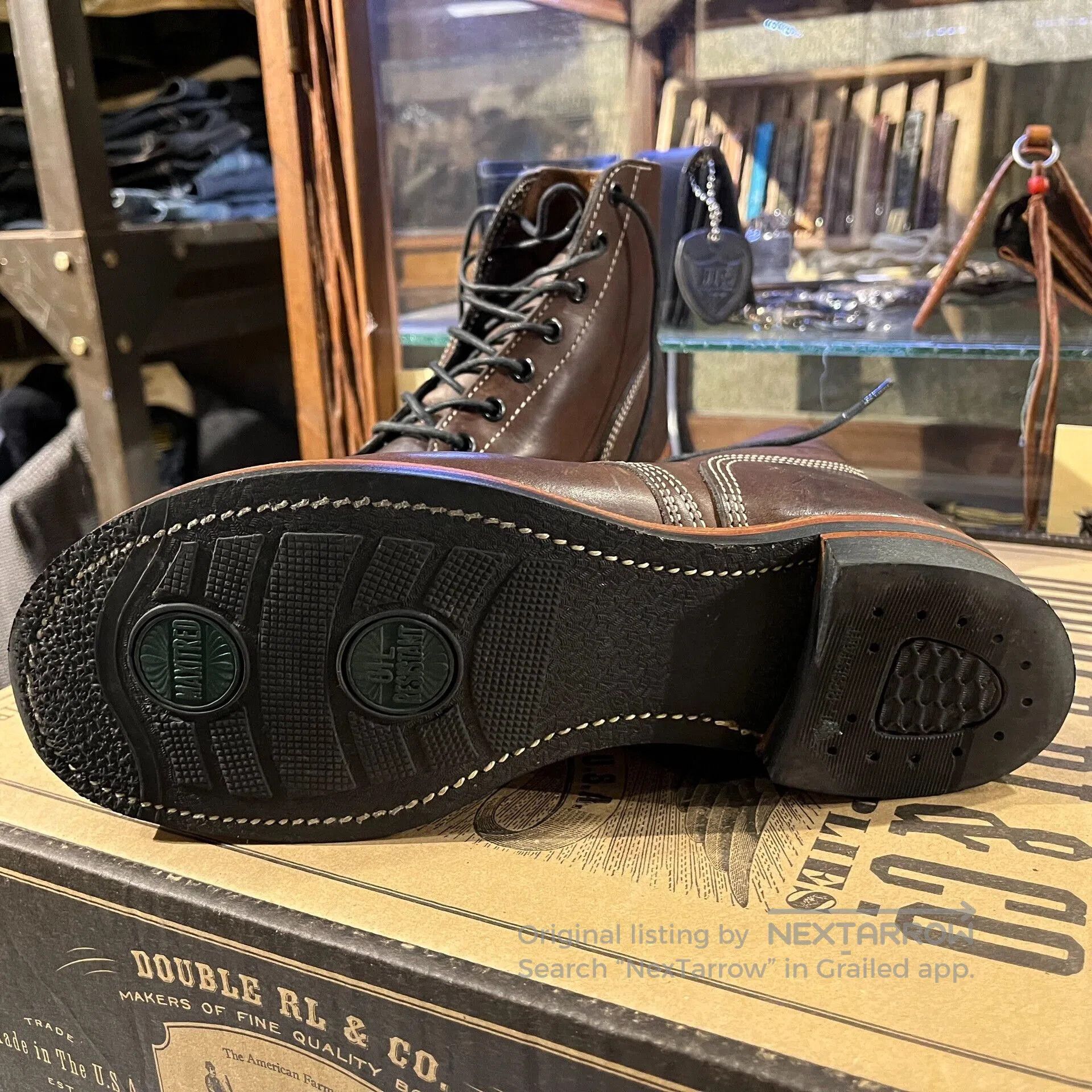 RRL Ralph Lauren brown leather work boots by double rl. Size US 8 / EU 41 - 3 Thumbnail
