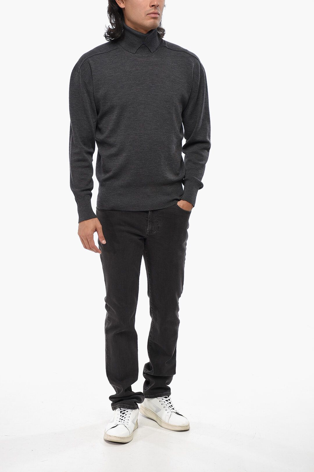 Burberry og1mm1125 Wool Turtleneck Sweater in Grey Size US M / EU 48-50 / 2 - 4 Thumbnail