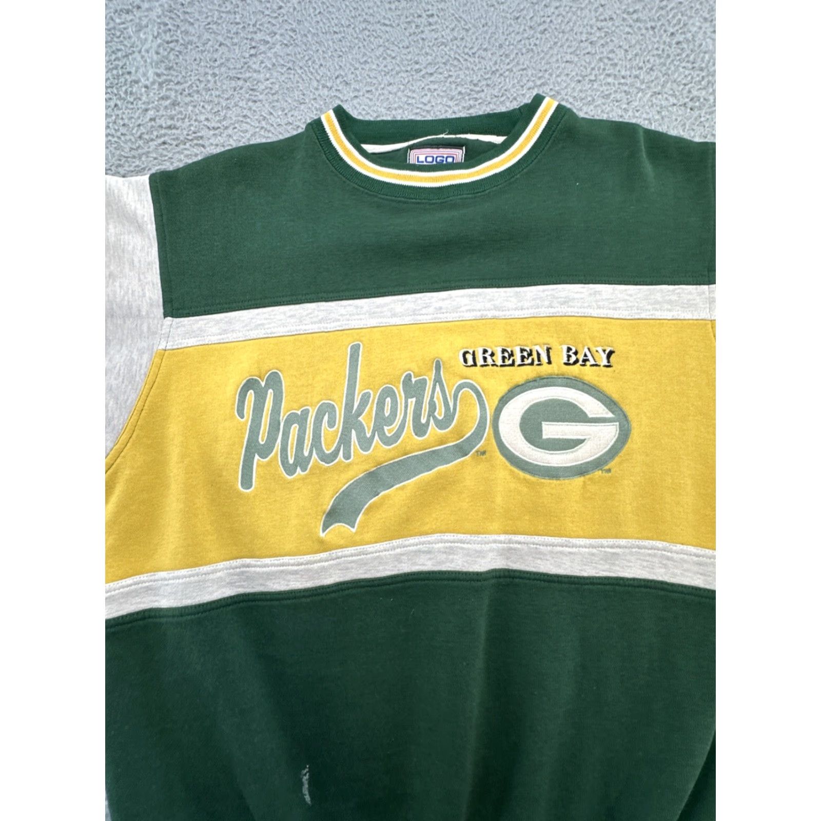 Logo 7 VINTAGE Logo 7 Sweatshirt Green Bay Packers Logo 7 Crew Neck Long Sleeve Men L Green Graphic Print Pullover Sports Football Fall Winter Spring Mens Size US L / EU 52-54 / 3 - 3 Thumbnail