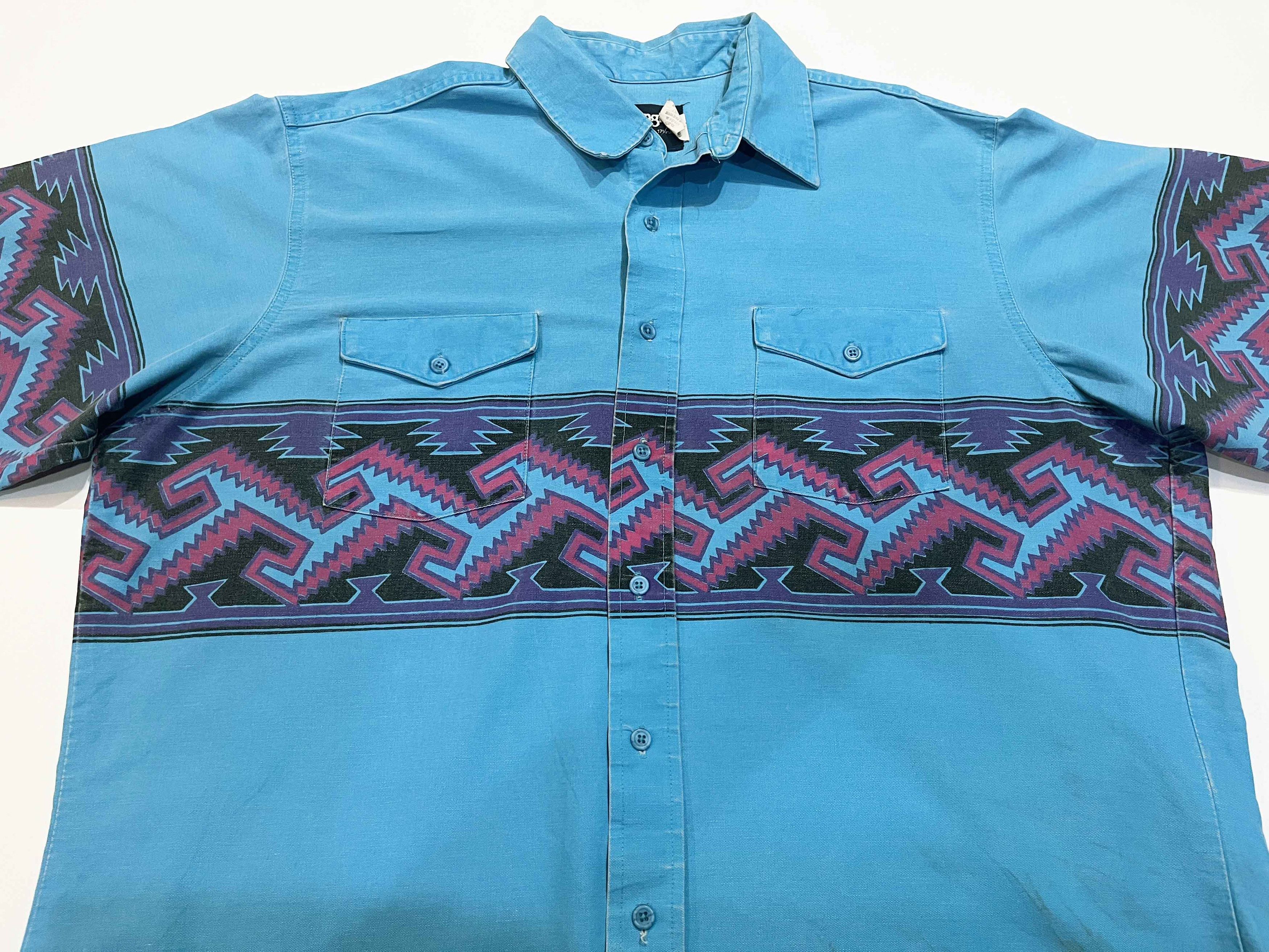 Vintage × Wrangler Vintage Wrangler Brushpopper Western Cowboy Aztec Shirt Size US L / EU 52-54 / 3 - 3 Thumbnail