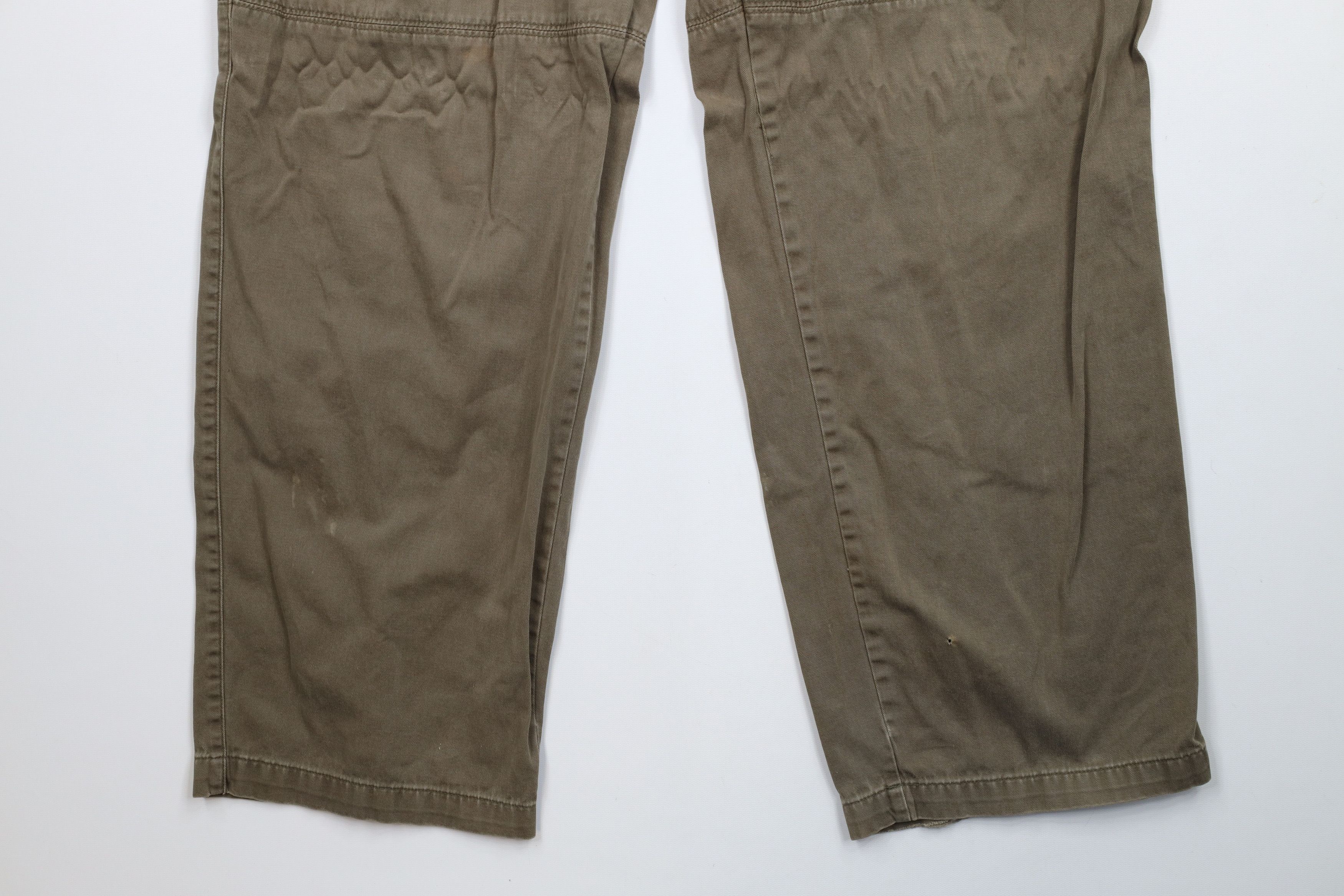 Vintage Vintage 90s Streetwear Wide Leg Cargo Pants Green Cotton Size US 34 / EU 50 - 4 Thumbnail