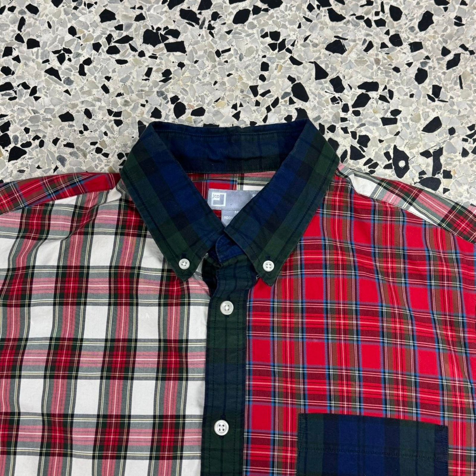 JCPenney × Vintage VINTAGE Y2K JCPENNEY PATCHWORK PLAID FLANNEL SHIRT: Size US M / EU 48-50 / 2 - 2 Thumbnail