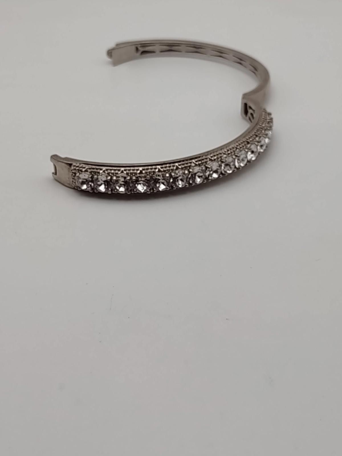 Other STS Karis Platinum Plated Stainless Steel Crystal Bangle Size ONE SIZE - 6 Thumbnail