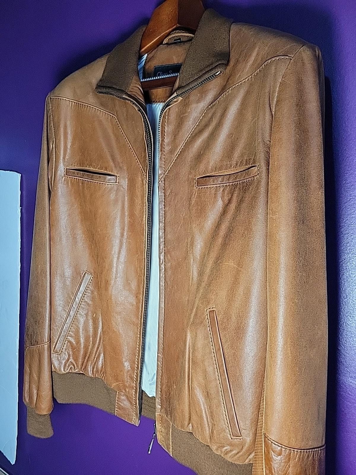 Oliver Sweeney Oliver Sweeney Leather Brown Cafe Racer Jacket Size Xl Size US XL / EU 56 / 4 - 3 Thumbnail