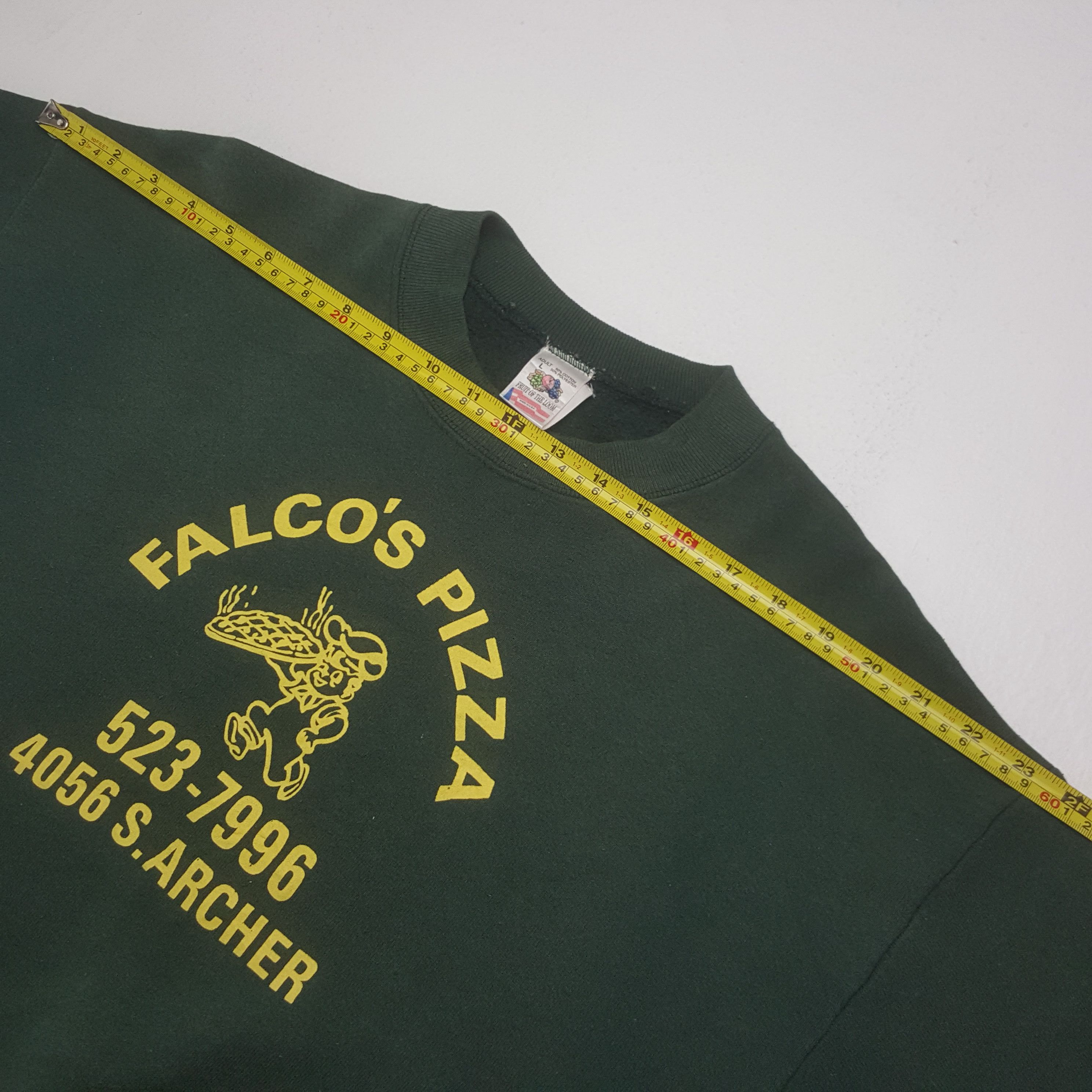 Fruit Of The Loom Vintage 90's Falco's Pizza America Promo Sweatshirt C317N20 Size US M / EU 48-50 / 2 - 5 Thumbnail