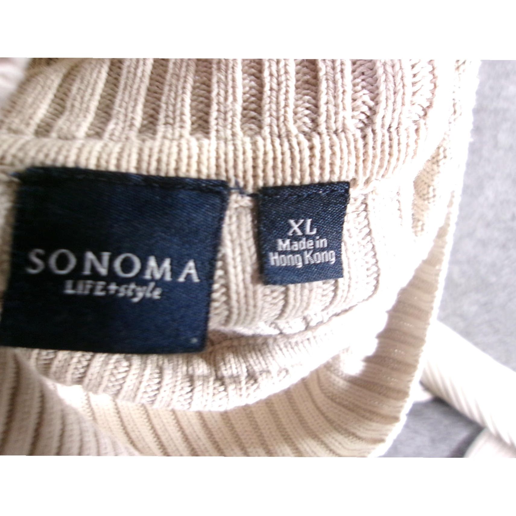 Vintage VINTAGE Sonoma Women's Sweater Pullover XL Beige Knit Turtleneck Fall Winter Casual Womens Size XL / US 12-14 / IT 48-50 - 6 Thumbnail