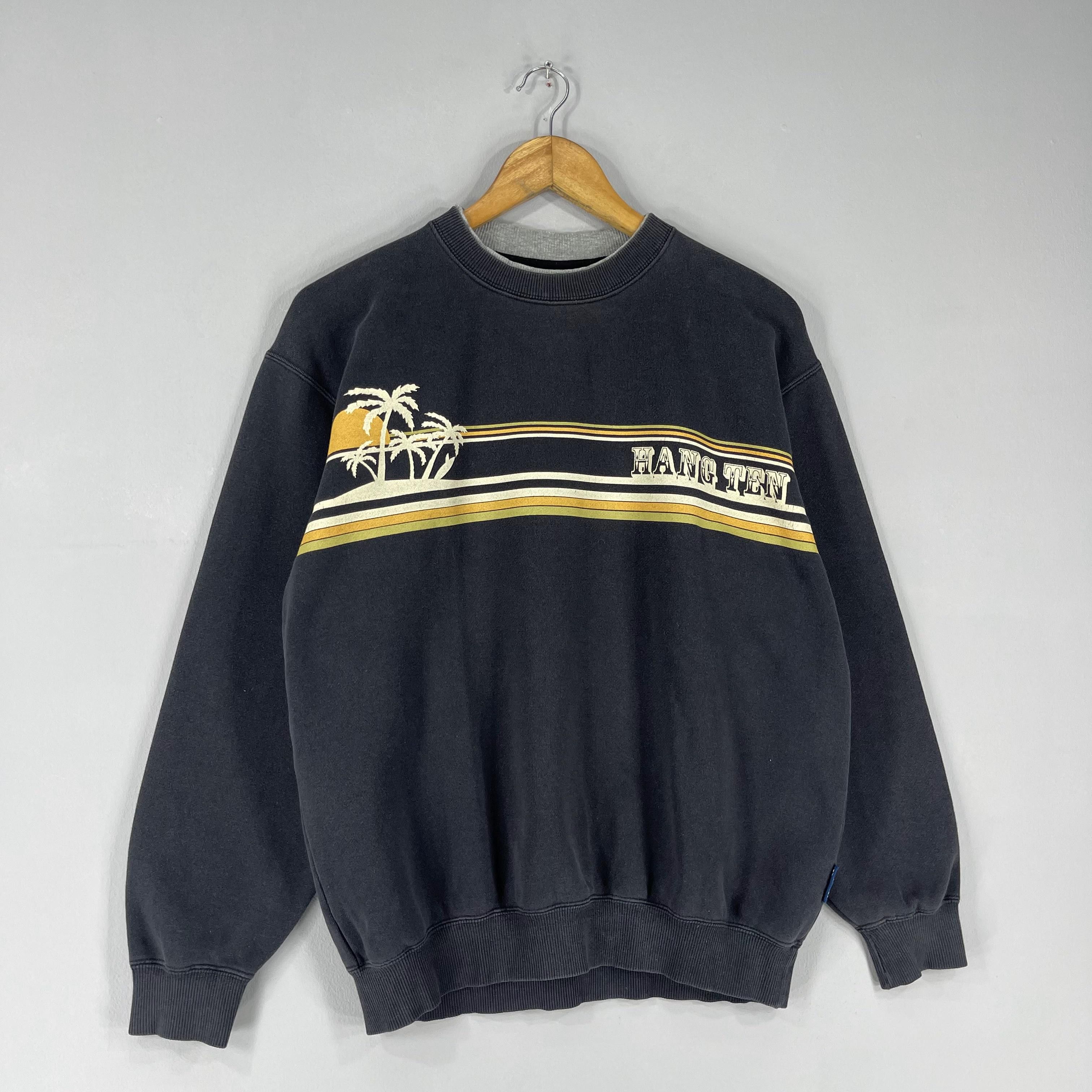 Hang Ten Vintage 90's HANG TEN Hawaiian Faded Black Sweatshirt Size US M / EU 48-50 / 2 - 3 Thumbnail