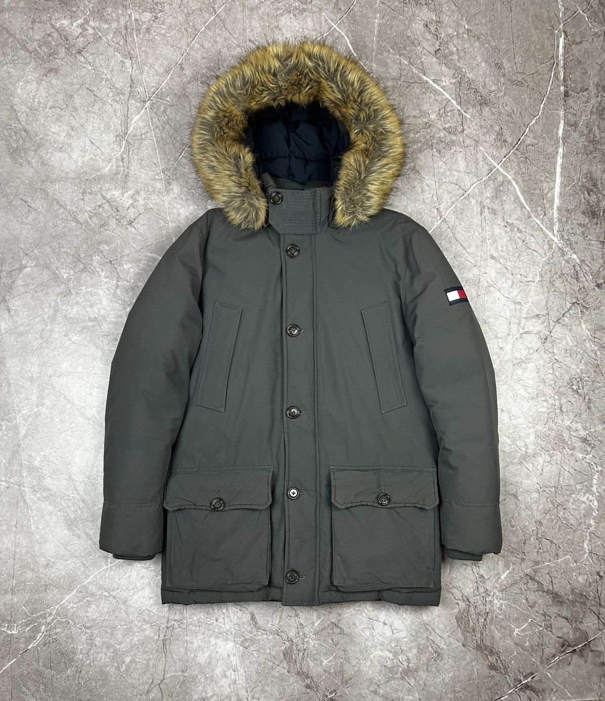 Tommy Hilfiger Tommy Hilfiger Men's Hampton Gray Parka Coat Size M Size US M / EU 48-50 / 2 - 1 Thumbnail