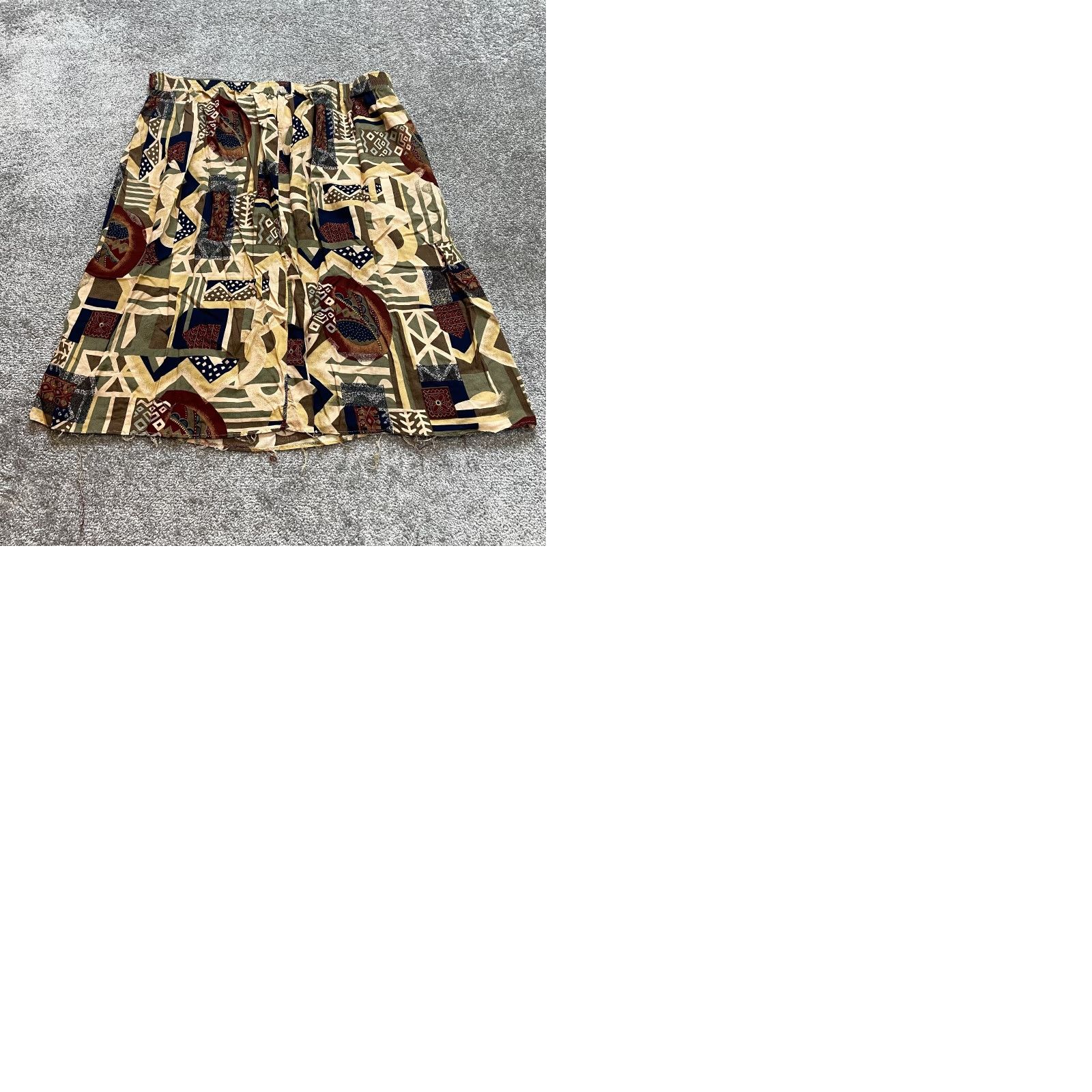Vintage Sag Harbor Skirt Womens 3X Brown Tribal Rayon Knee Length A-Line Vintage Black Friday Sale? Size 40" / US 18 - 10 Thumbnail