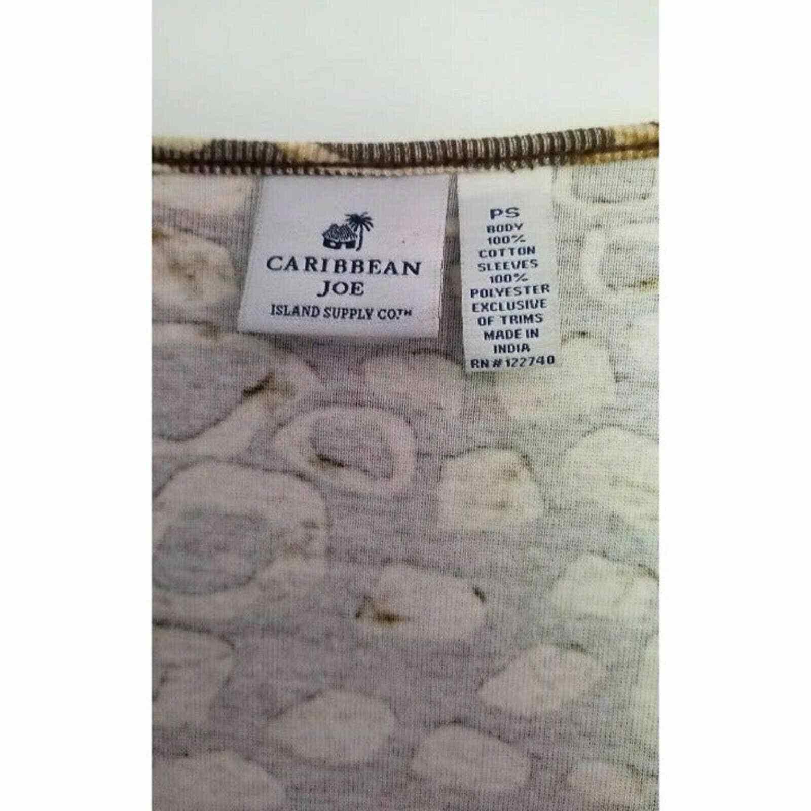 Other Caribbean Joe Tropical Blouse Top Shirt Brown Beige PS Small Size S / US 4 / IT 40 - 4 Thumbnail