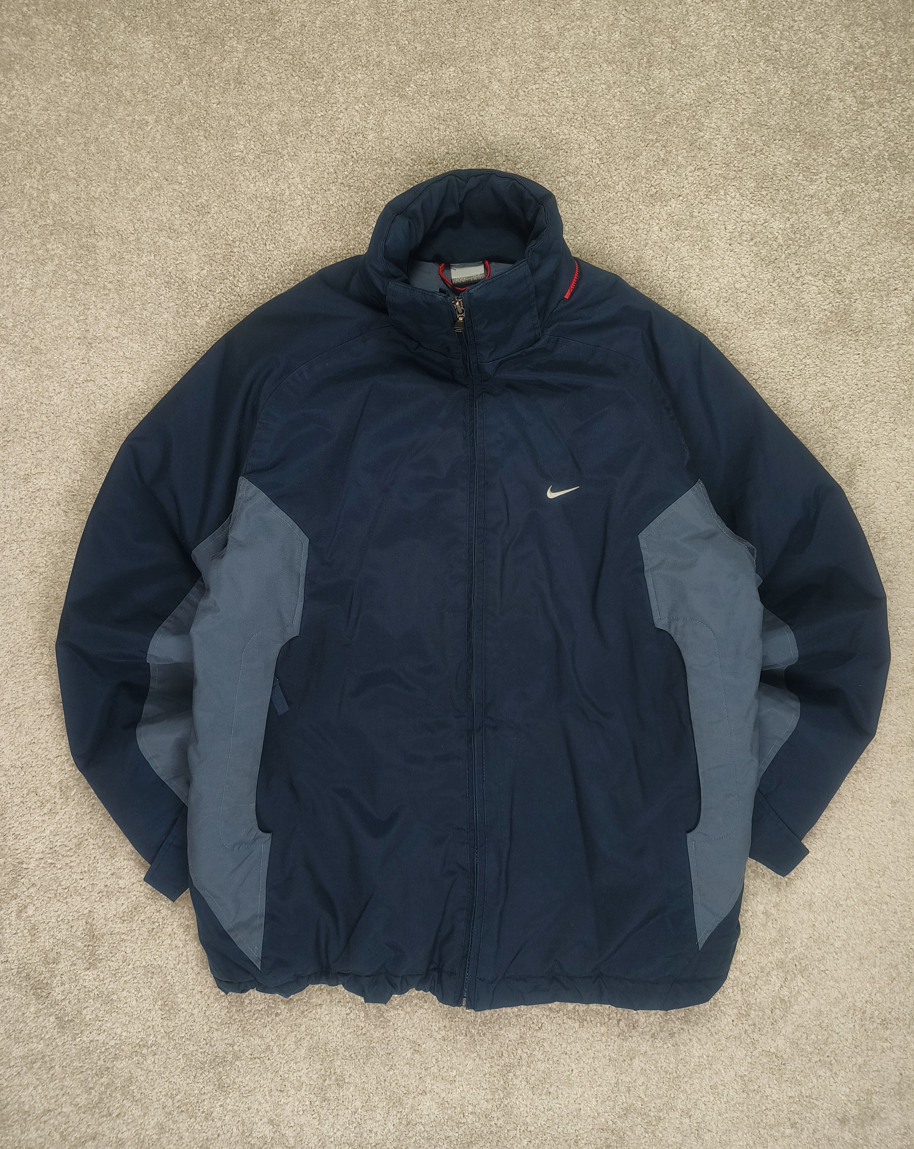Nike Nike Big Swoosh Navy Blue Gray Full Zip Track Winter Jacket Size US M / EU 48-50 / 2 - 2 Thumbnail