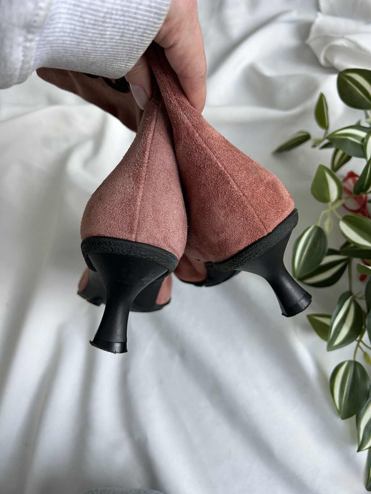 Japanese Brand × Vintage Cute Suede Pink Boots Heels Floral Rare Vintage Y2K Size US 9 / IT 39 - 6 Thumbnail