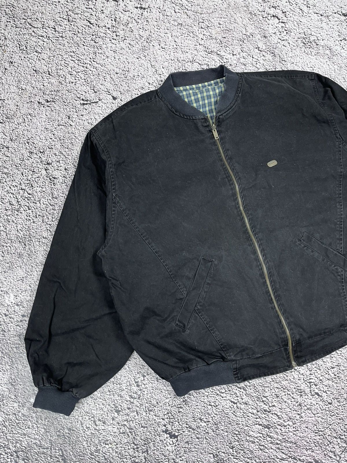 Lacoste Vintage Lacoste Reversible Bomber Jacket Checkered Black Size US XXL / EU 58 / 5 - 9 Thumbnail