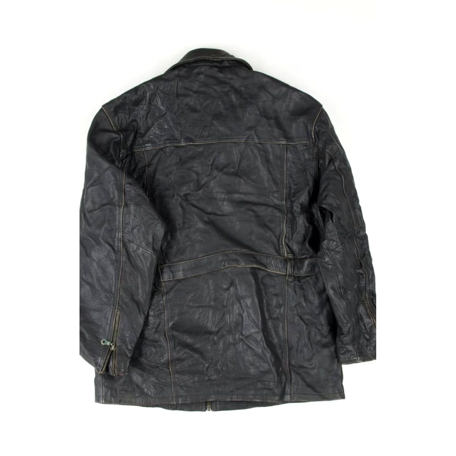 Vintage VINTAGE Vera Moda Black Motorcycle Jacket Medium Biker Belted Zipper Mens Size US M / EU 48-50 / 2 - 3 Thumbnail