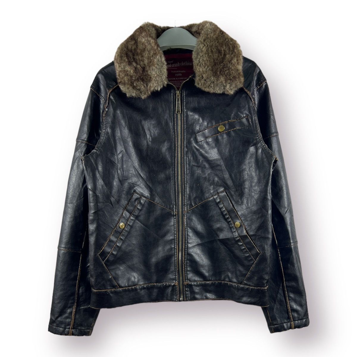 ジャケット・アウター 00s japanese label fur leather jacket Japanese Brand × PHENOMENON × Vintage Phenomenon Reverse