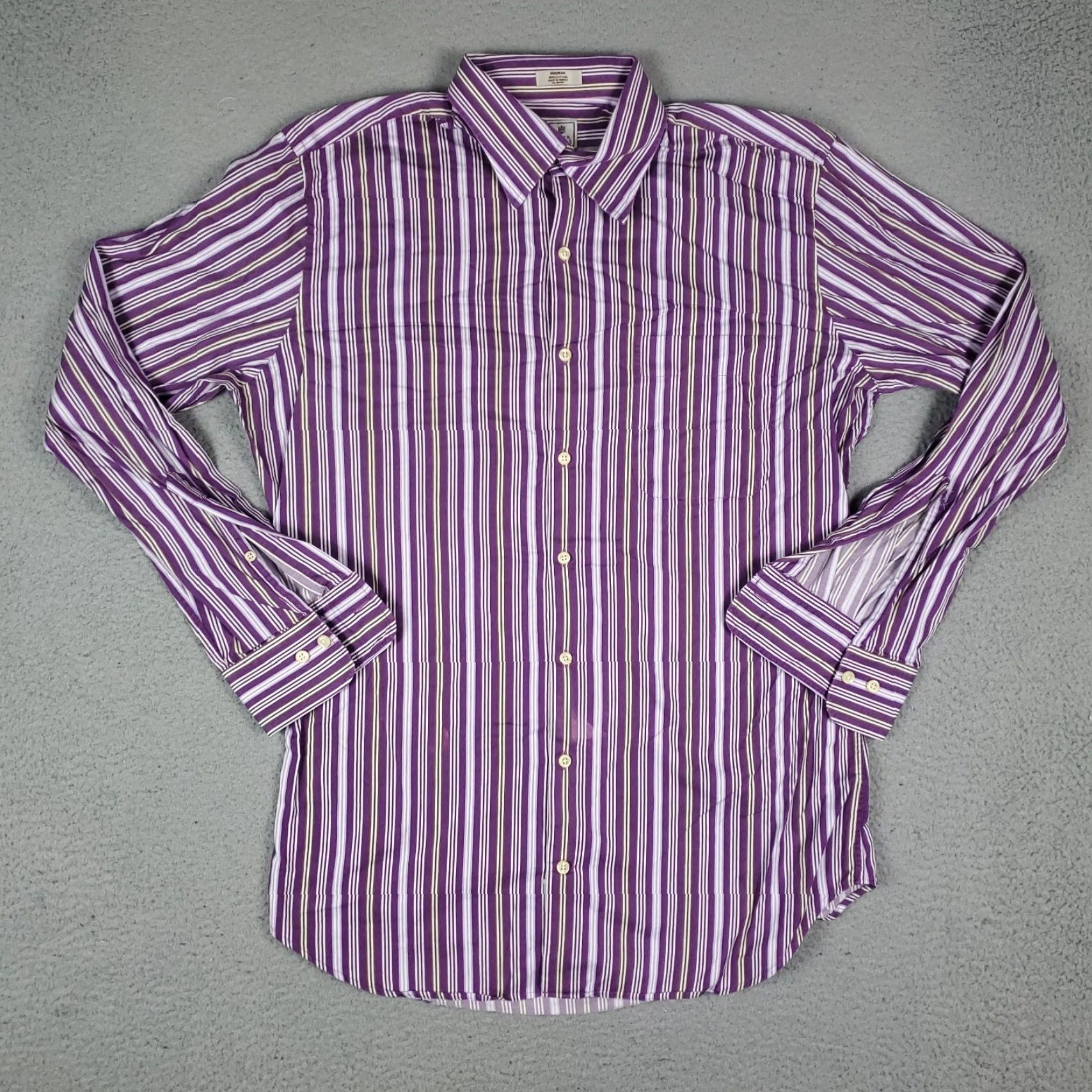Peter Millar Peter Millar Shirt Adult Medium Purple Striped Long Sleeve Button-Up Damaged Mens Size US M / EU 48-50 / 2 - 2 Thumbnail