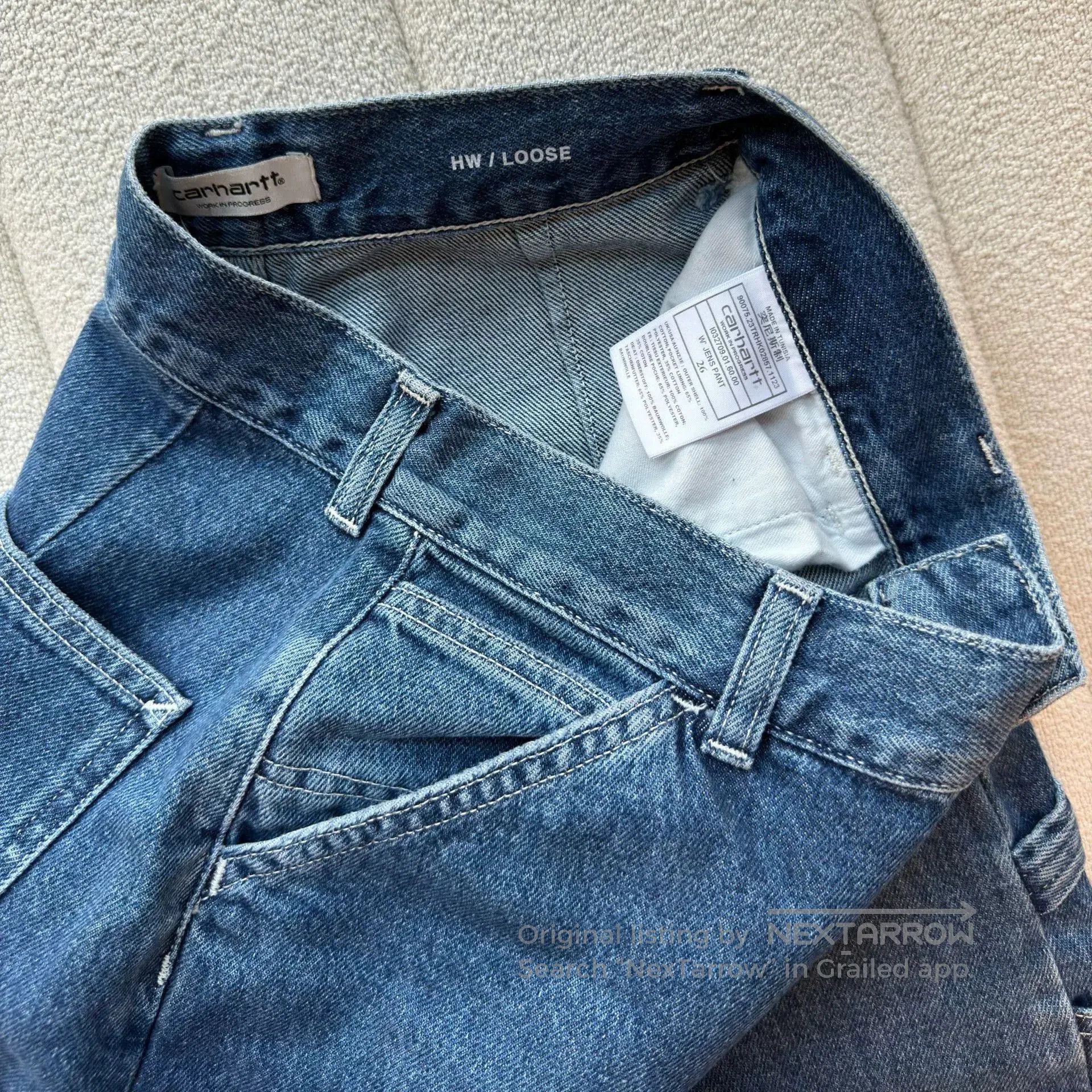 Carhartt Wip women's loose fit blue jeans from carhartt. Size 28" / US 6 / IT 42 - 4 Thumbnail