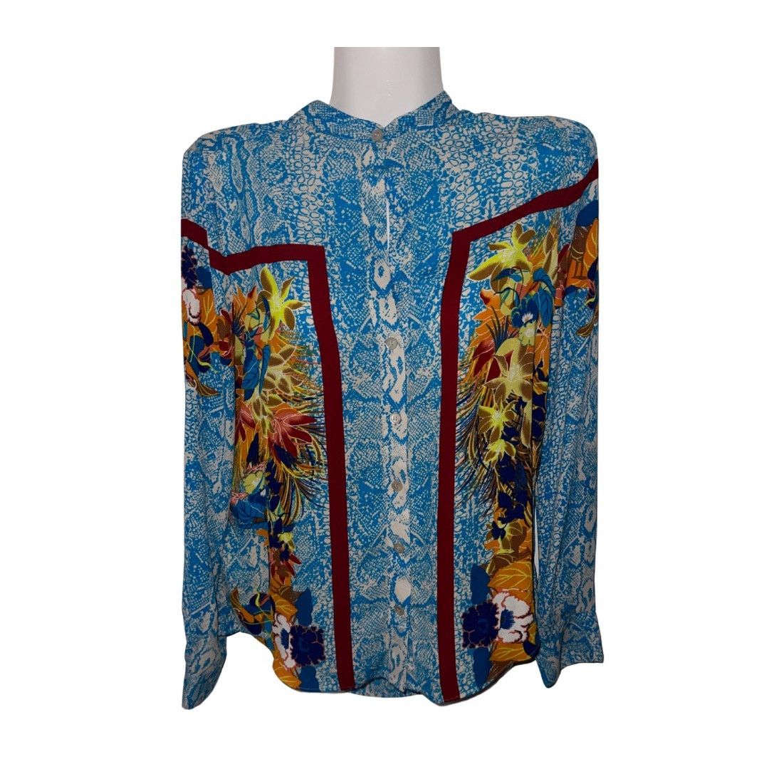 Bcbgmaxazria BCBGMAXAZRIA Snake floral Blouse Long sleeve XS boho hippy Size XS / US 0-2 / IT 36-38 - 3 Thumbnail