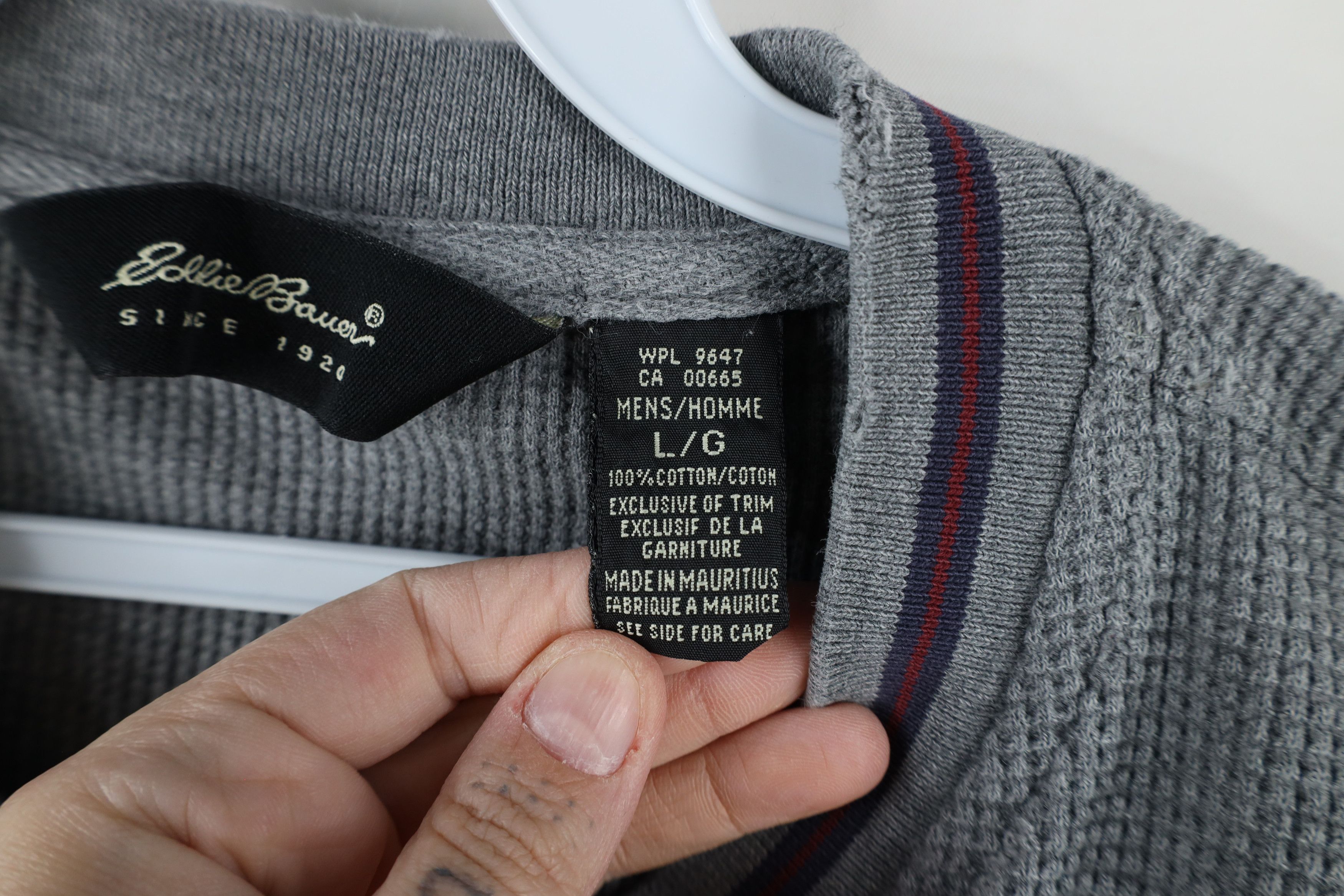 Eddie Bauer × Vintage Vintage 90s Eddie Bauer Waffle Knit Long Sleeve T-Shirt Size US L / EU 52-54 / 3 - 12 Thumbnail