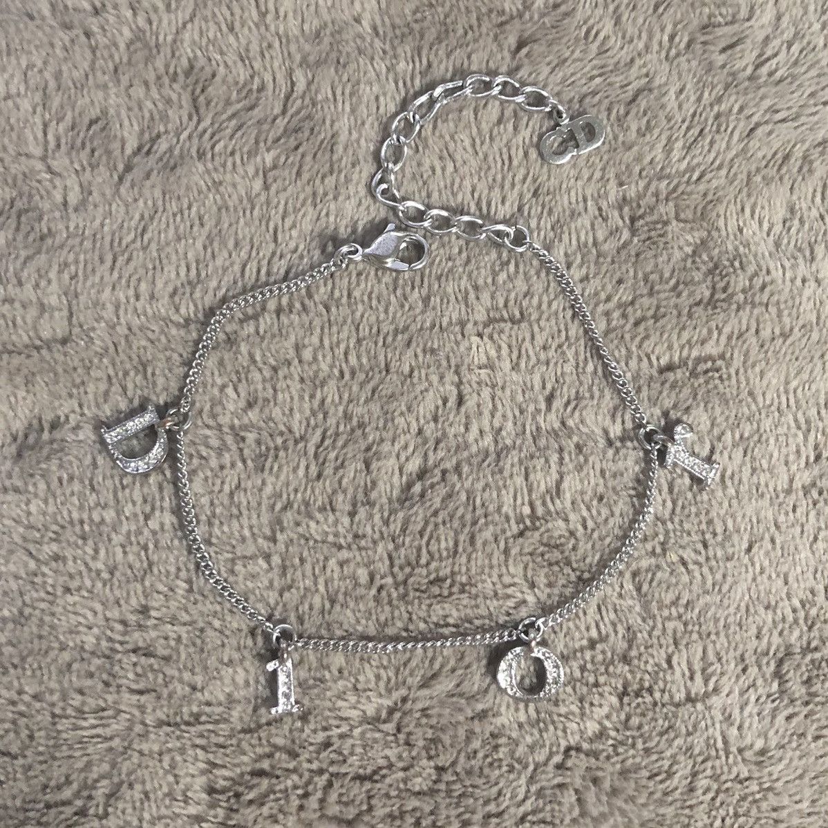 image of Dior Spell Out Bracelet in Silver, Men's