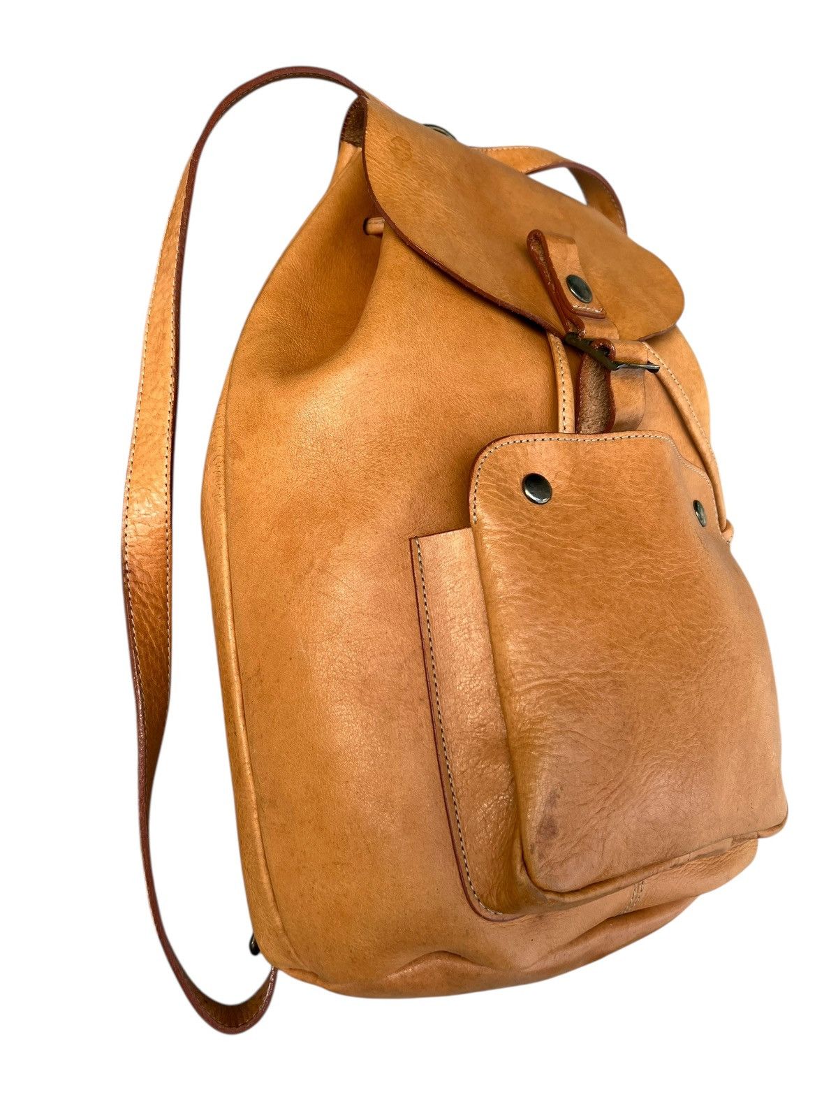 Leather Vintage Slipknot Project Japan Patina Leather Backpack Bag Size ONE SIZE - 8 Thumbnail