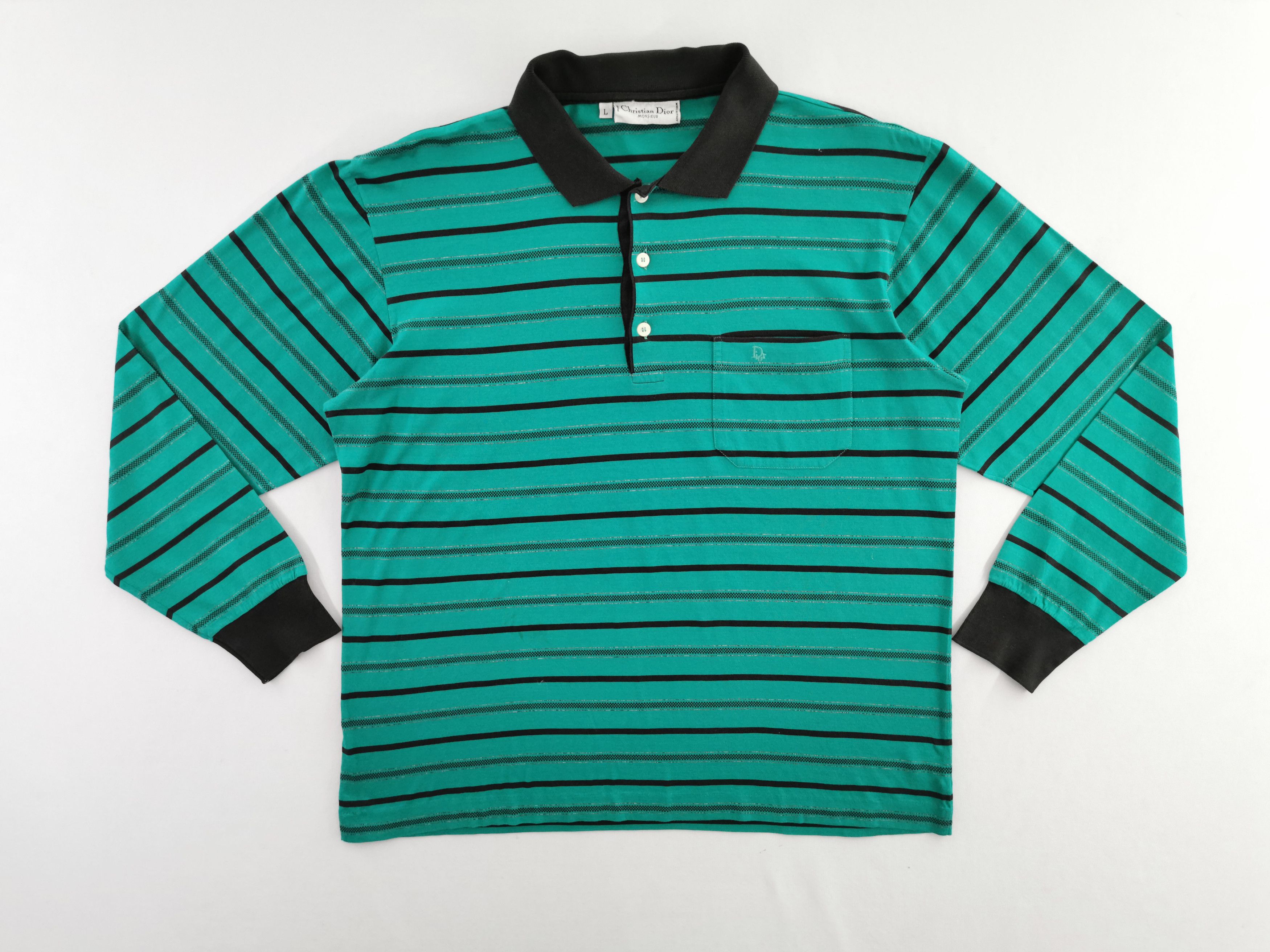 Christian Dior Monsieur Vintage 90's Christian Dior Stripe Polo Shirt Made In Italy Size US M / EU 48-50 / 2 - 3 Thumbnail