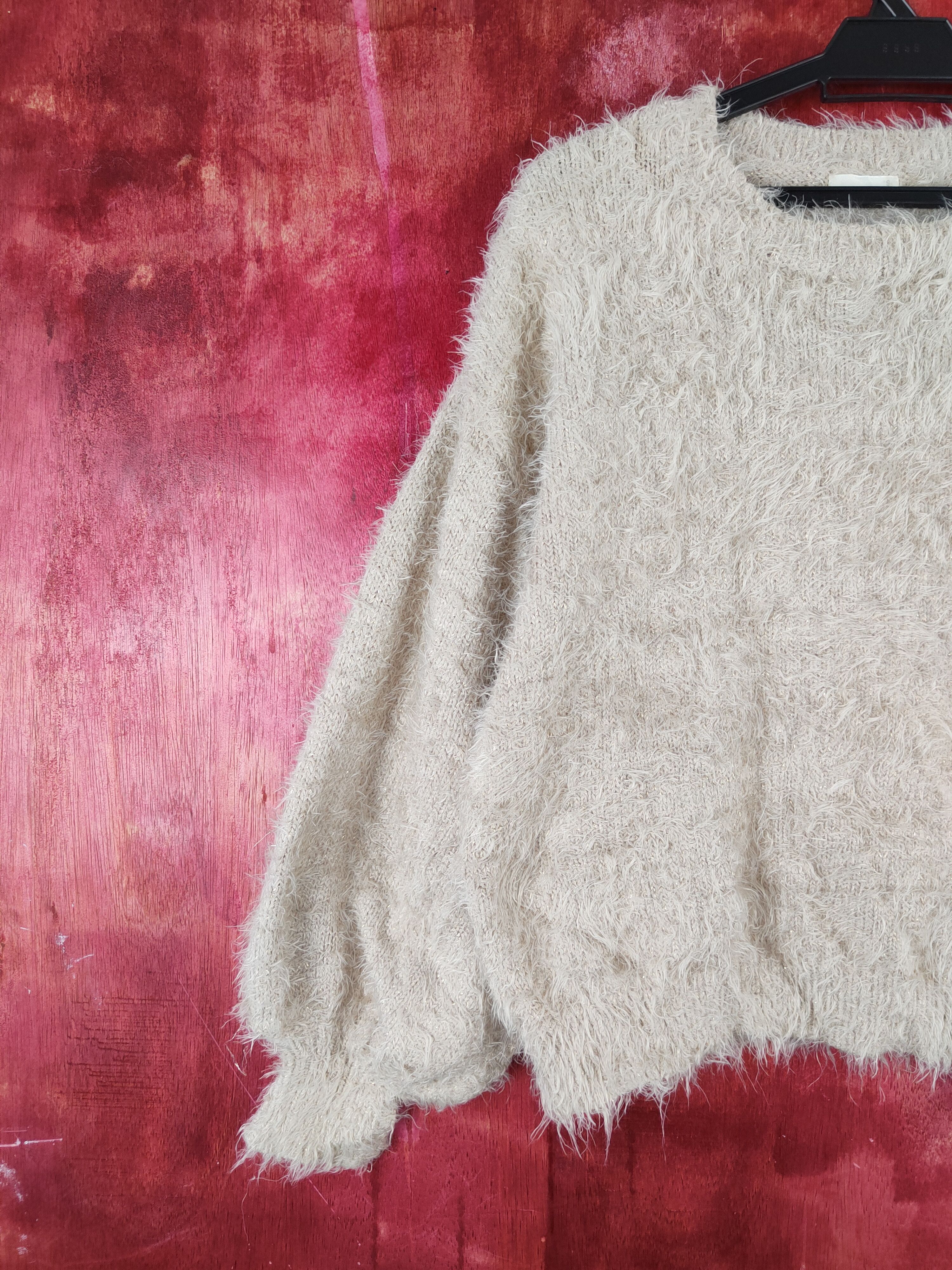 GU × Vintage GU Light Brown Fur Mohair Knitwear Rare item Size S / US 4 / IT 40 - 3 Thumbnail