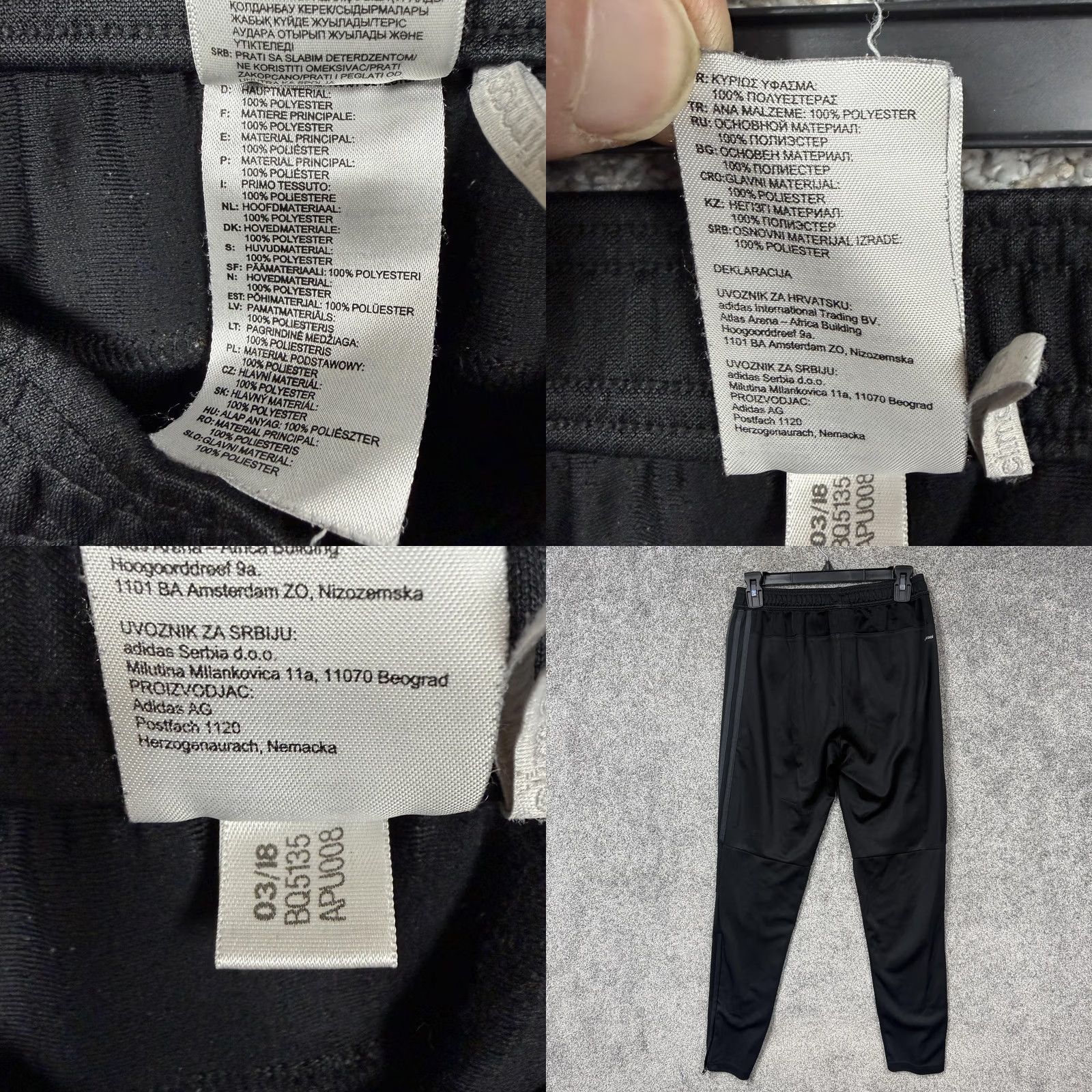 Adidas Adidas Climacool Track Pants Mens S Black Gray Zip Ankle Athletic Sports Tapered Stripe Pattern Sportswear Casual Mens Size US 29 - 10 Thumbnail