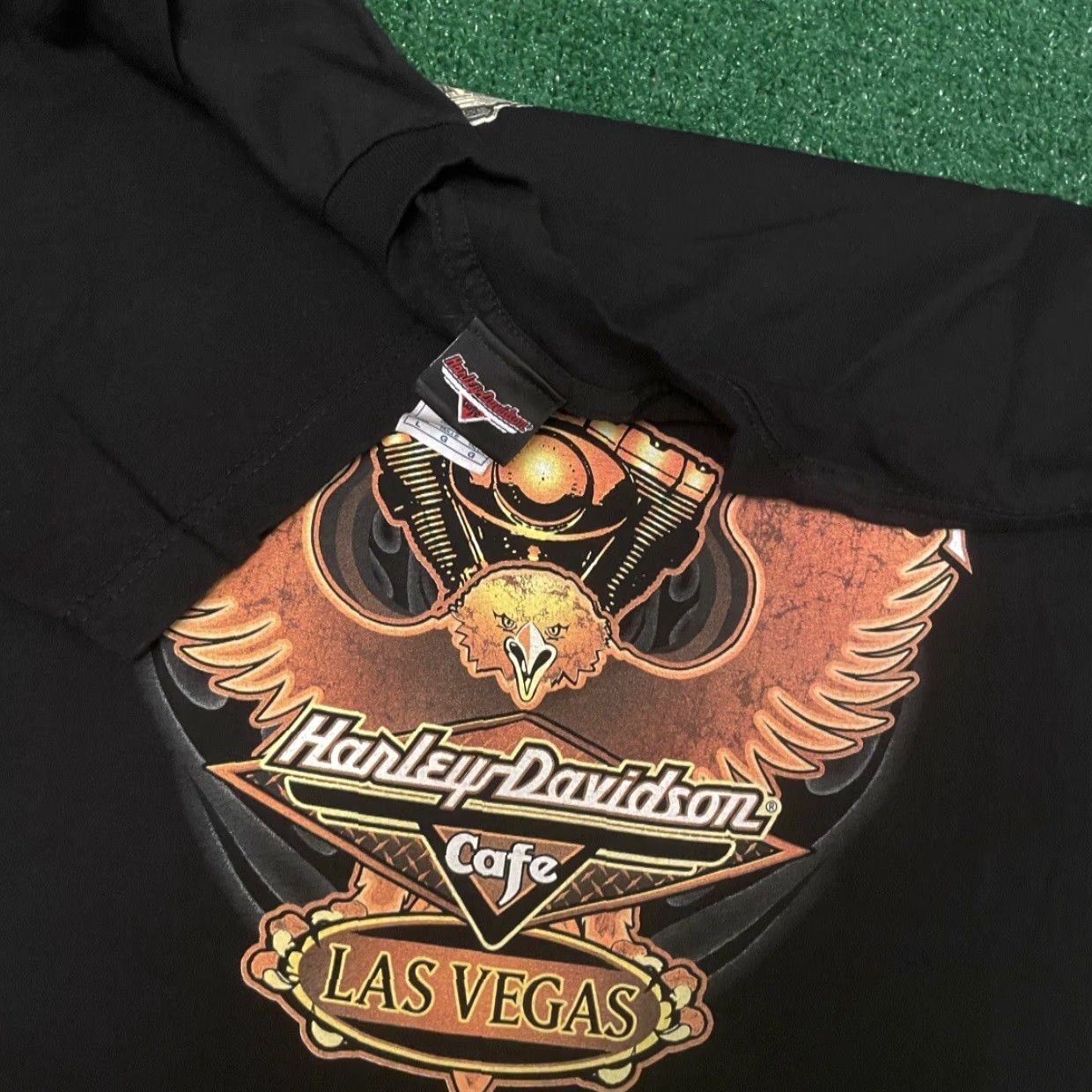 Harley Davidson VINTAGE Harley-Davidson Cafe Las Vegas Eagle Biker Shirt Mens Large Black 90s Y2K Hip Hop Motorcycle Punk Grunge Mens Size US L / EU 52-54 / 3 - 3 Thumbnail