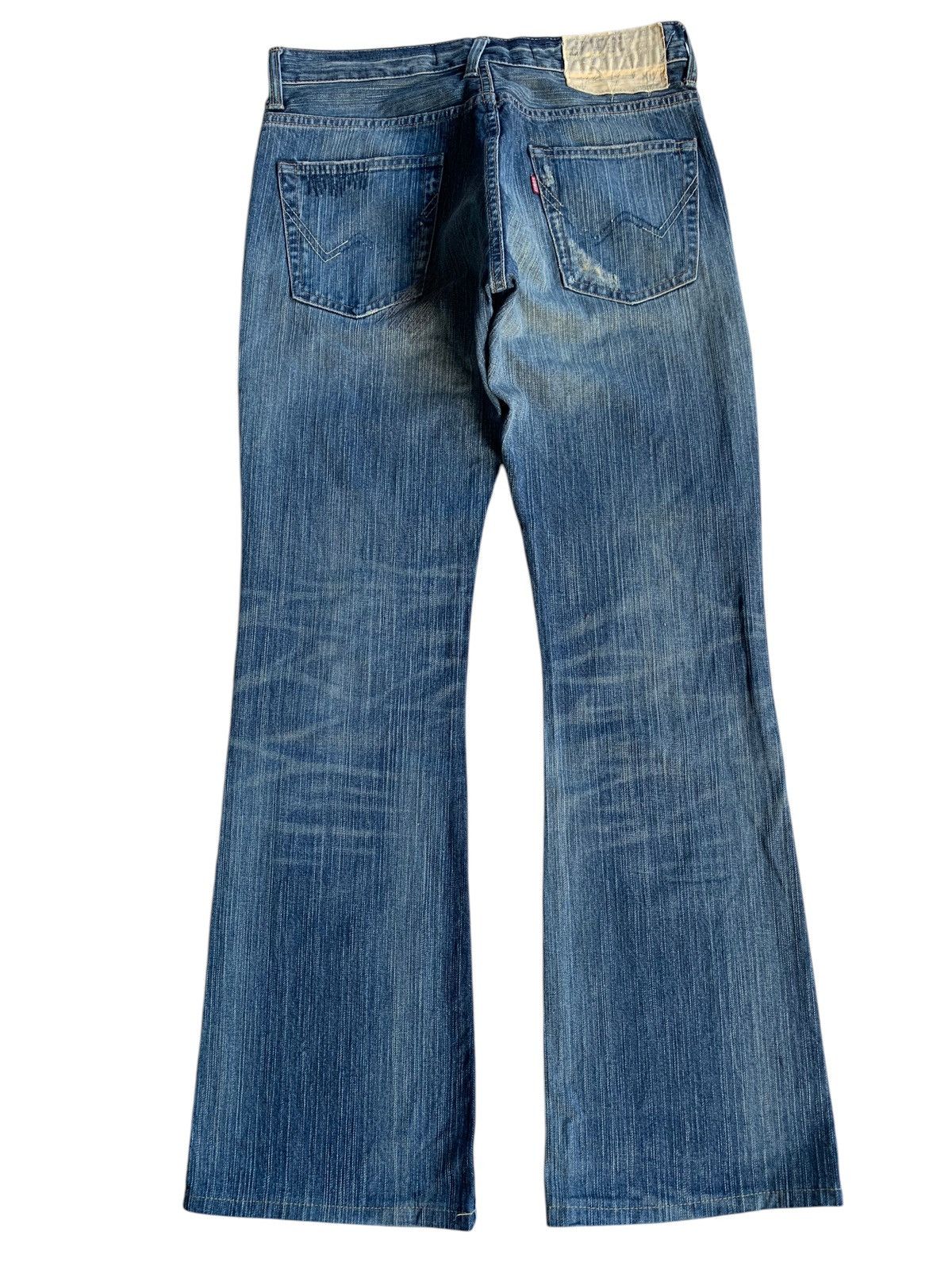 FLARE💥EDWIN XVS JAPANESE PUNK STYLE FADED DISTRESSED DENIM☠️
